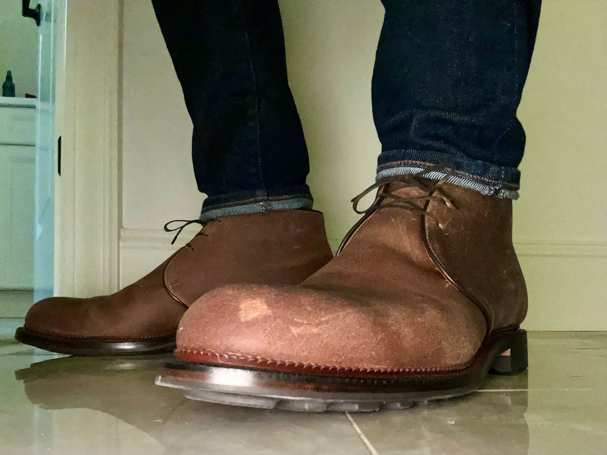 Photo by lowrollr on October 22, 2025 of the Viberg Uplands Boot in C.F. Stead Toast Waxy Commander.