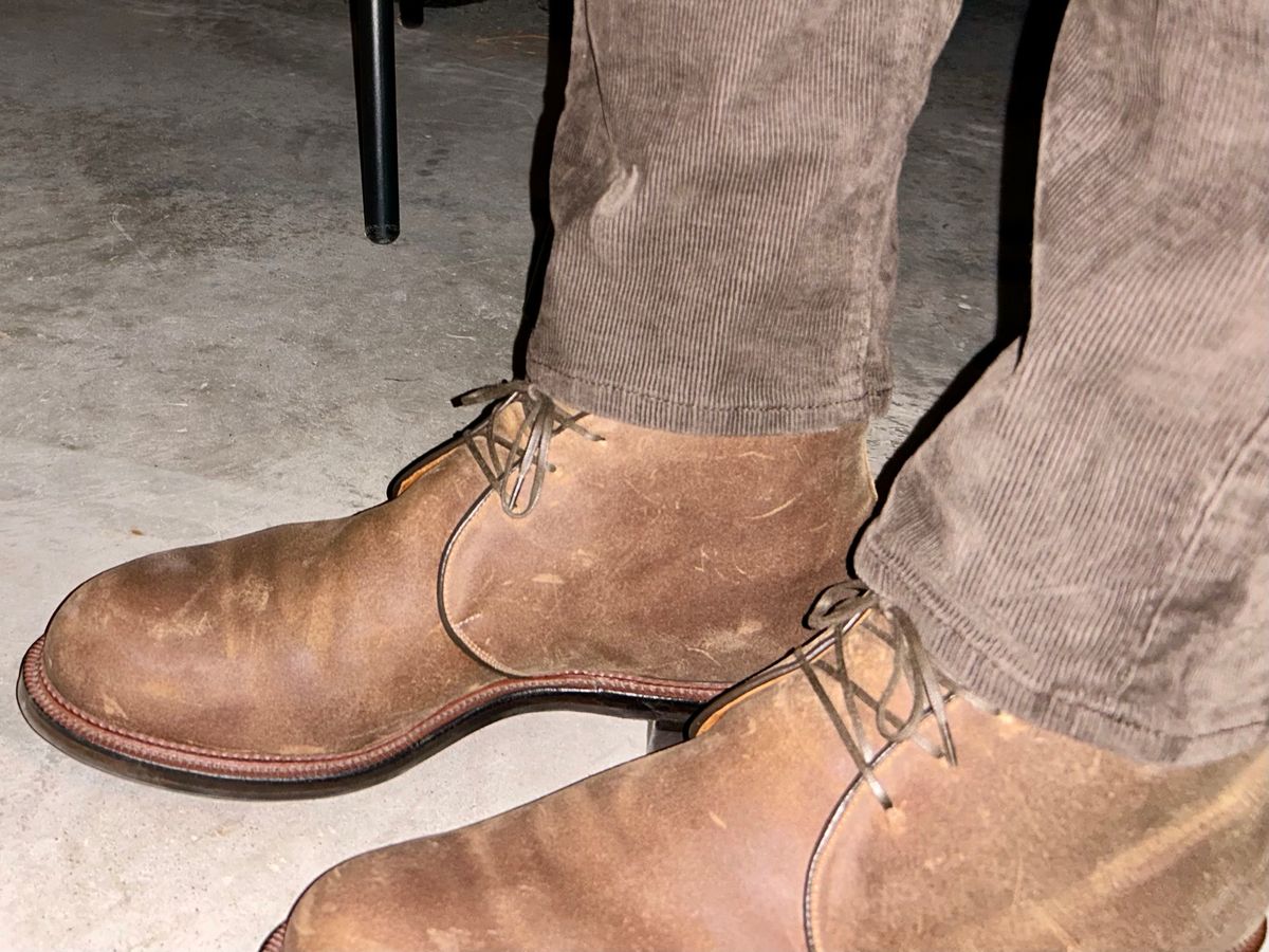 Photo by lowrollr on October 26, 2025 of the Viberg Uplands Boot in C.F. Stead Toast Waxy Commander.