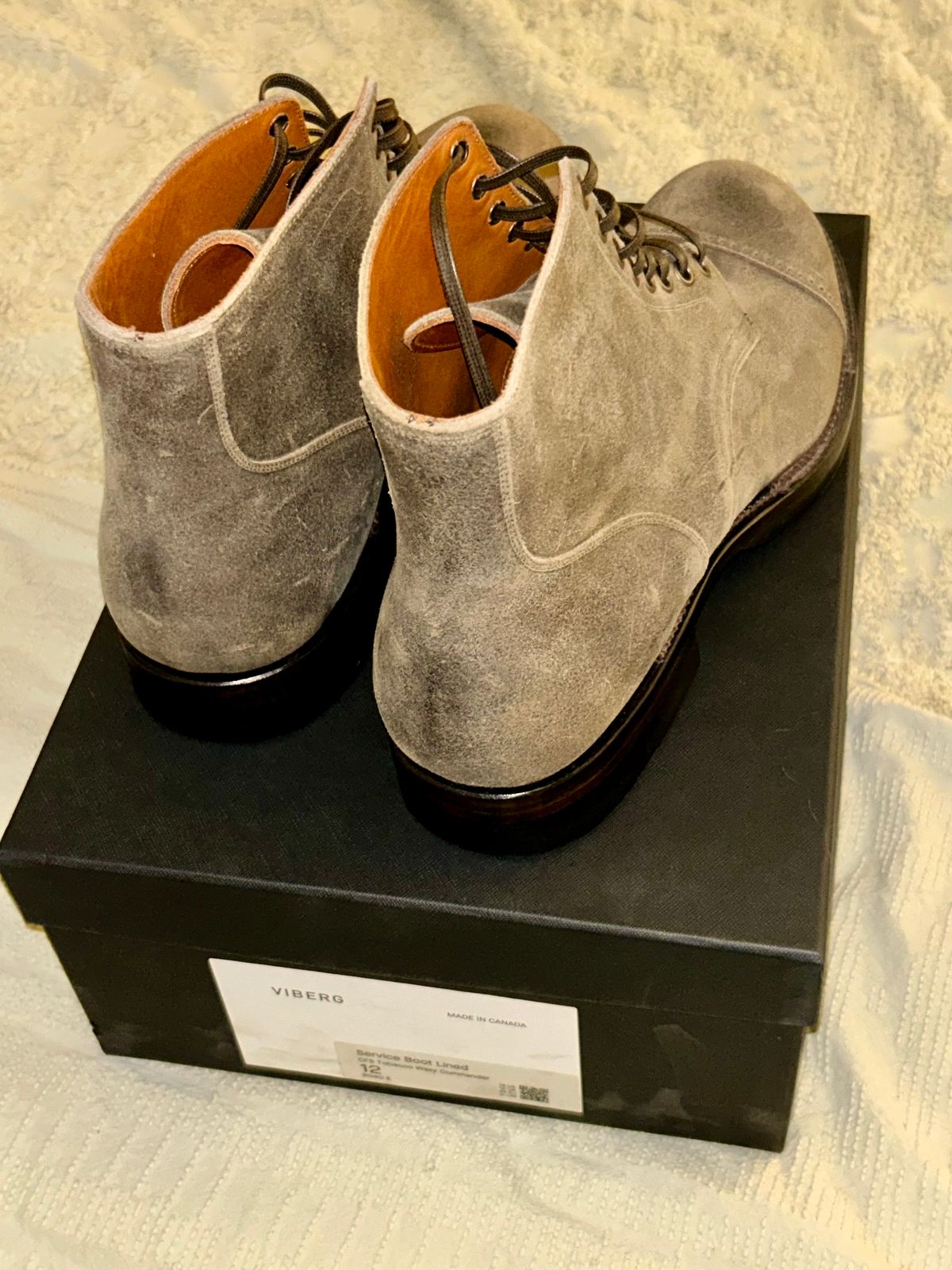 Photo by lowrollr on November 30, 2025 of the Viberg Service Boot DCT in C.F. Stead Tobacco Waxy Commander.