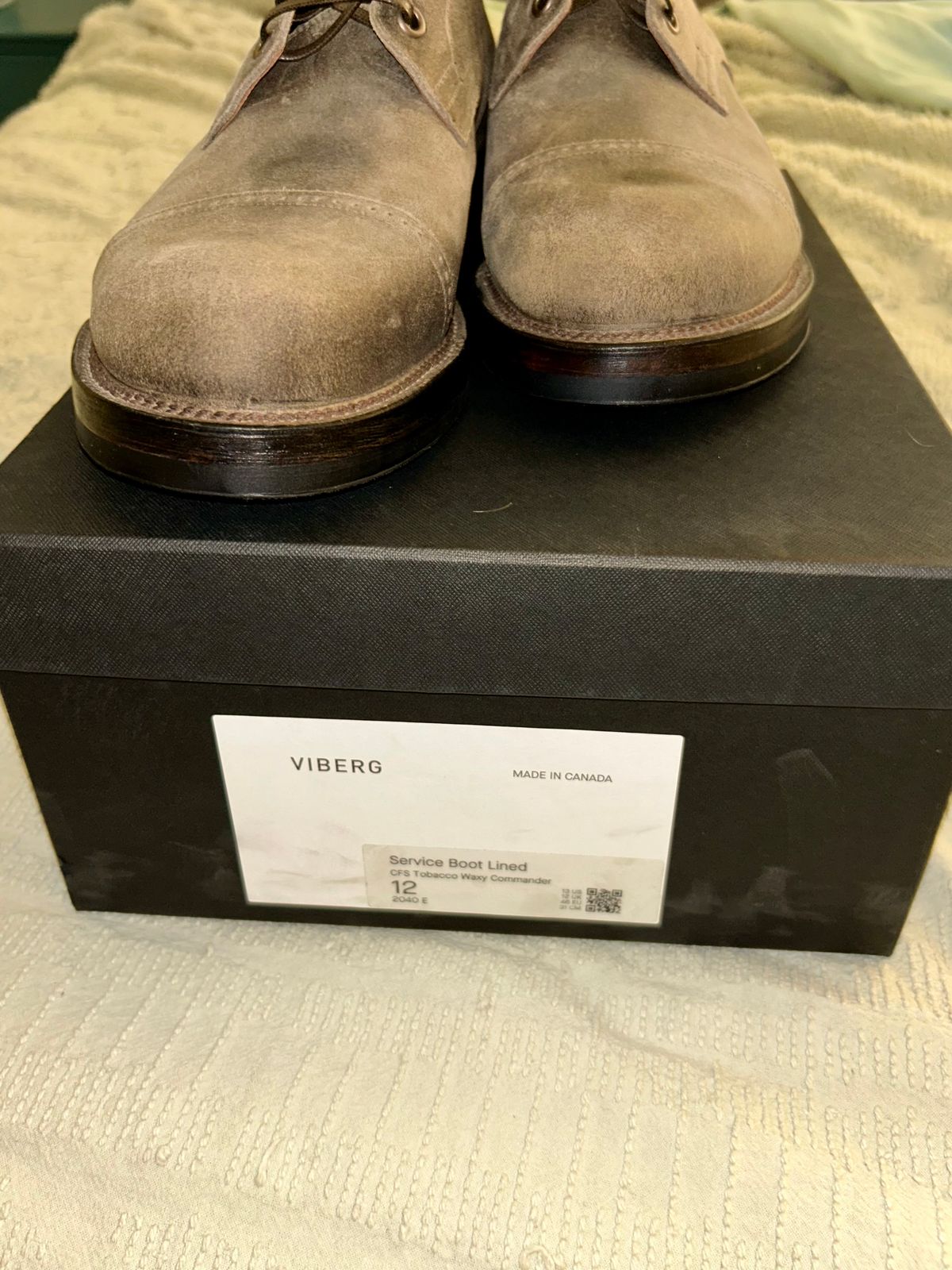 Photo by lowrollr on November 30, 2025 of the Viberg Service Boot DCT in C.F. Stead Tobacco Waxy Commander.