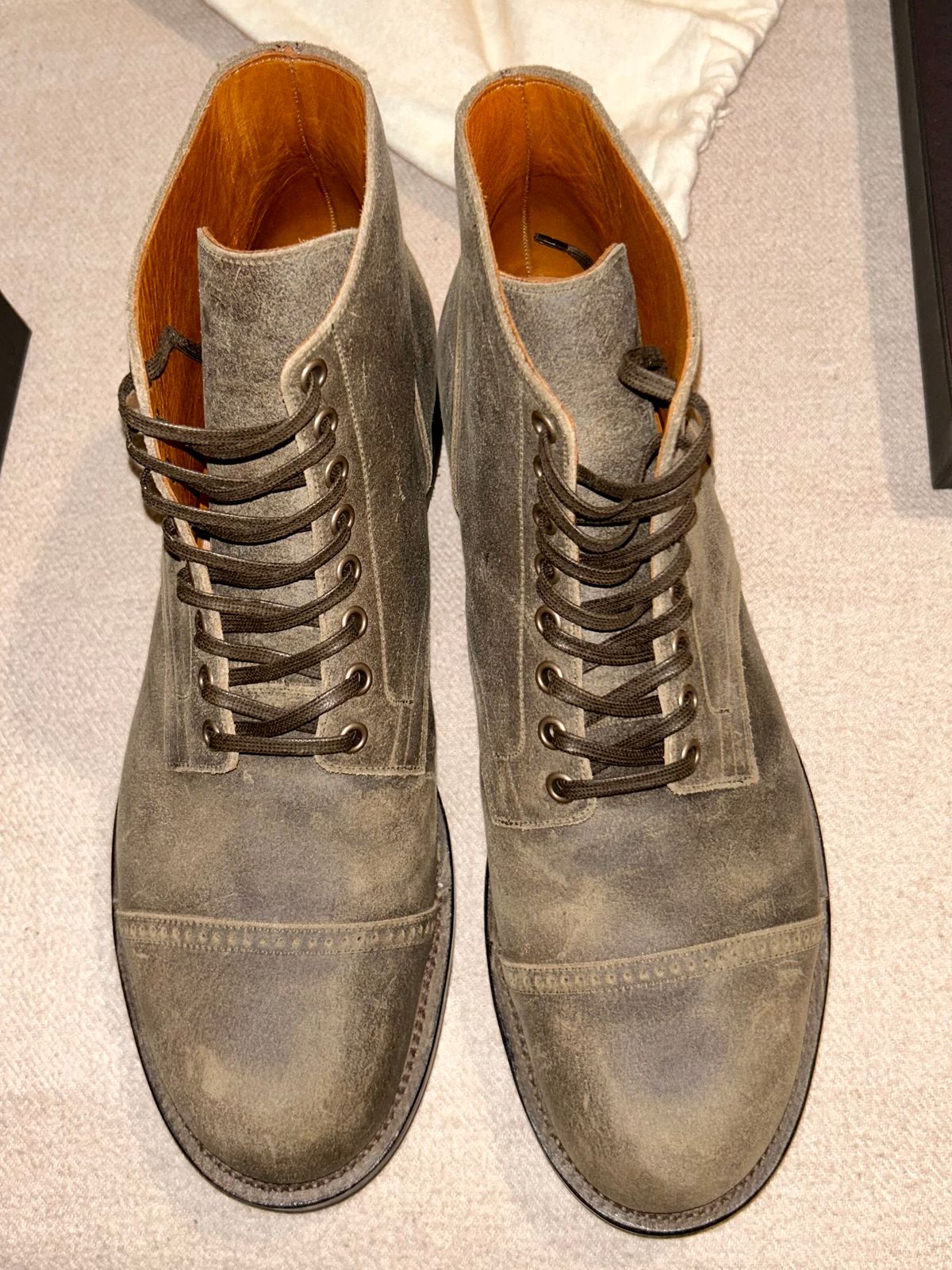 Photo by lowrollr on March 20, 2026 of the Viberg Service Boot DCT in C.F. Stead Tobacco Waxy Commander.