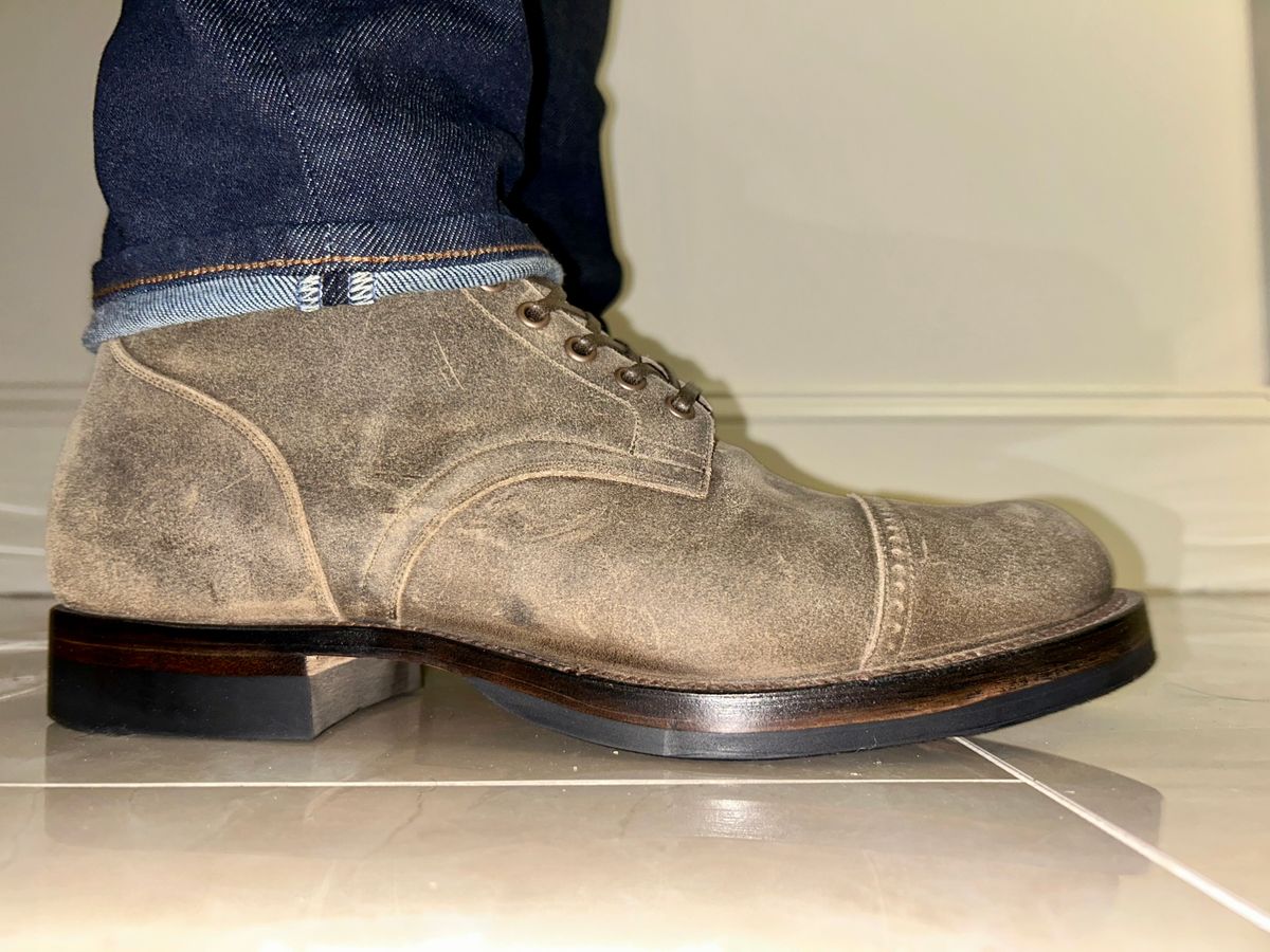 Photo by lowrollr on March 24, 2026 of the Viberg Service Boot DCT in C.F. Stead Tobacco Waxy Commander.