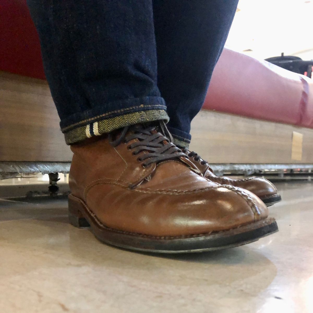 Photo by hsiddharta on May 11, 2025 of the Alden NST Tanker Boot in Horween Natural Chromexcel.