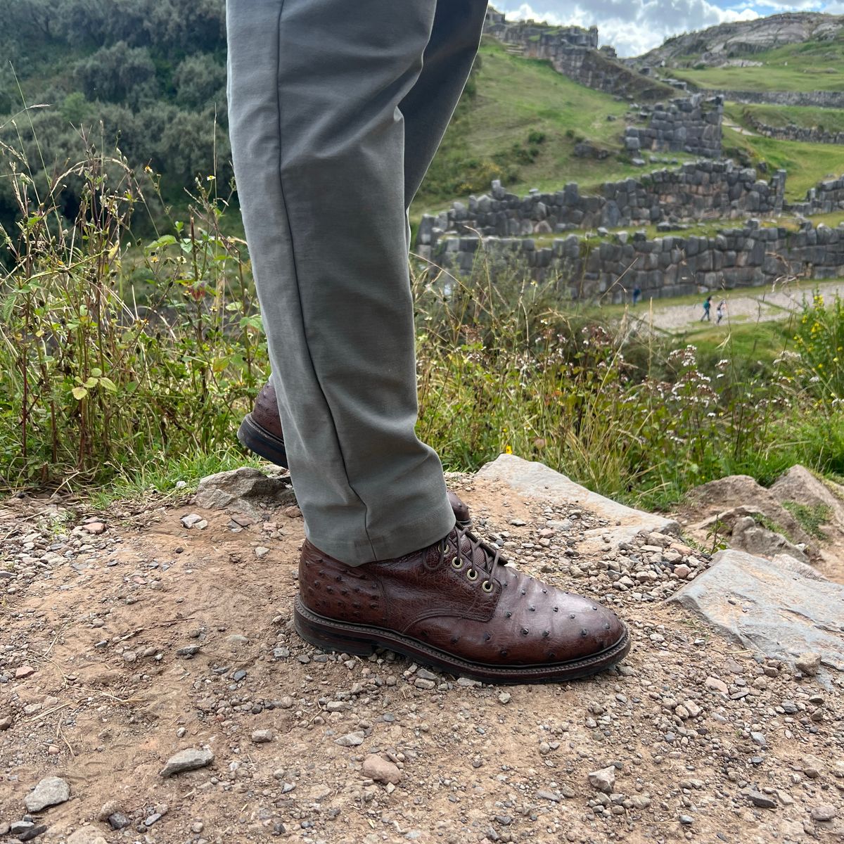 Photo by m4sonrj on May 7, 2025 of the Grant Stone Diesel Boot in Kango Tobacco Ostrich.