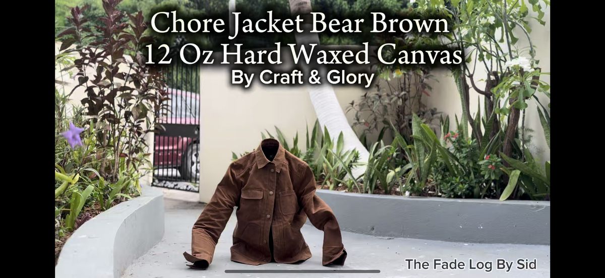 Photo by TheFadeLog on September 9, 2025 of the Craft & Glory Chore Jacket in Hard Waxed Canvas.