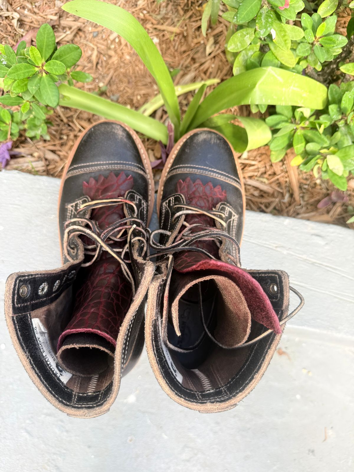 Photo by TheFadeLog on October 5, 2025 of the Truman Upland Boot in Horween Black Waxed Flesh.
