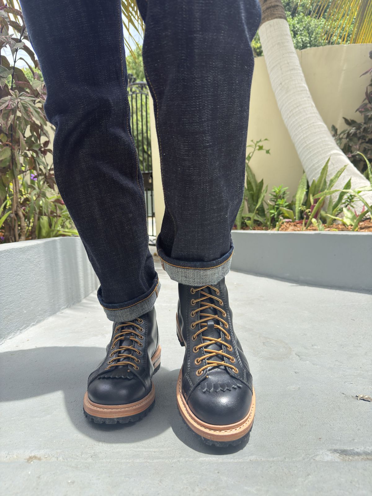 Photo by TheFadeLog on June 24, 2025 of the Craft & Glory Explorer Monkey Boots 6” in Full Grain Waxed Water Buffalo.