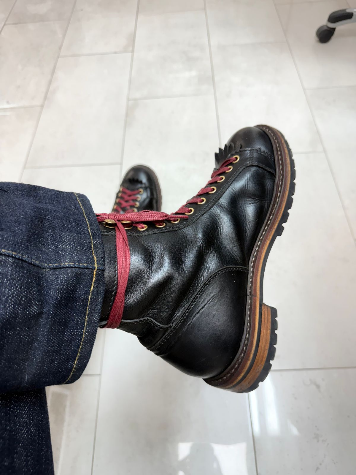 Photo by TheFadeLog on September 26, 2025 of the Craft & Glory Explorer Monkey Boots 6” in Full Grain Waxed Water Buffalo.