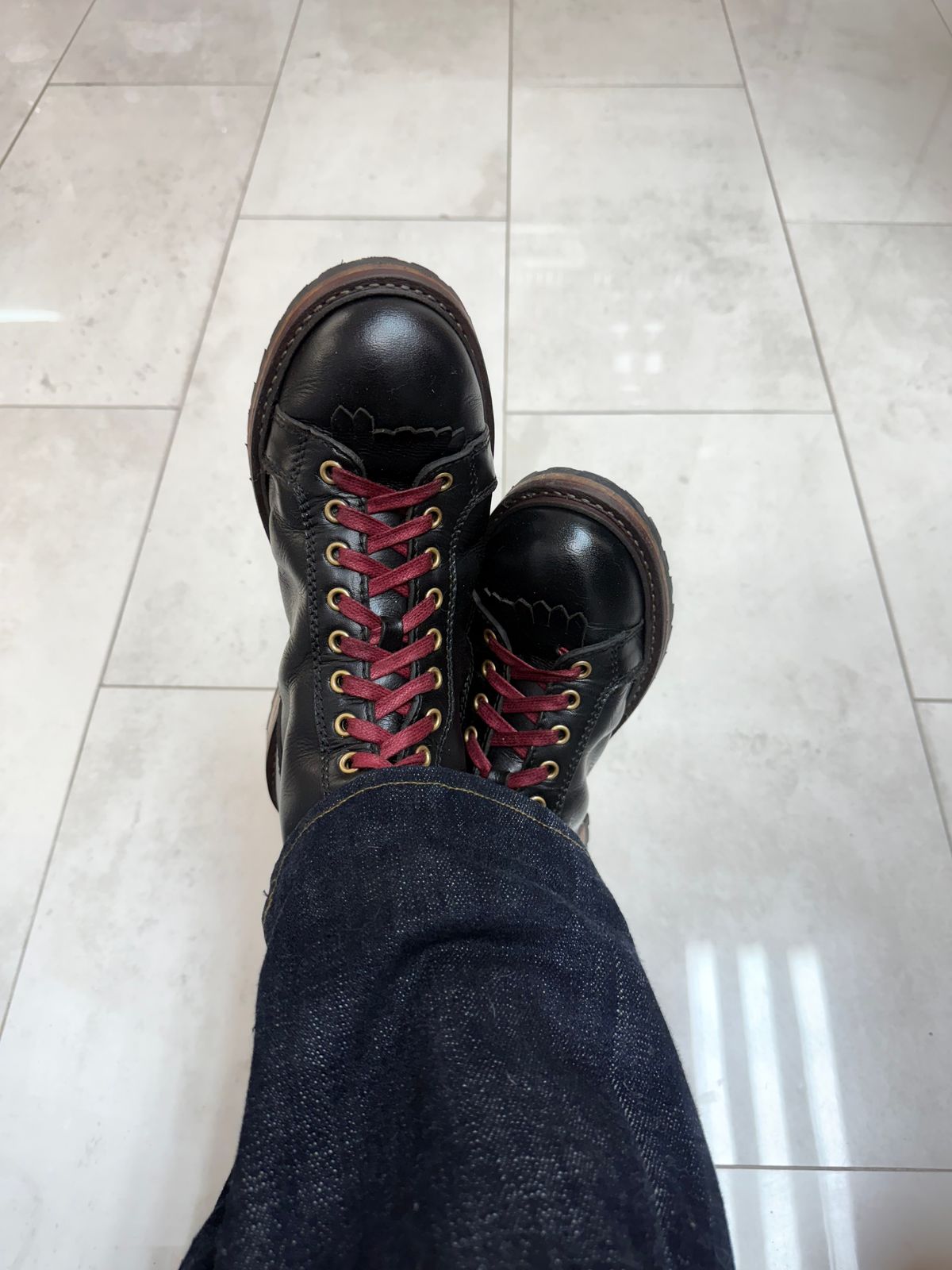 Photo by TheFadeLog on September 26, 2025 of the Craft & Glory Explorer Monkey Boots 6” in Full Grain Waxed Water Buffalo.