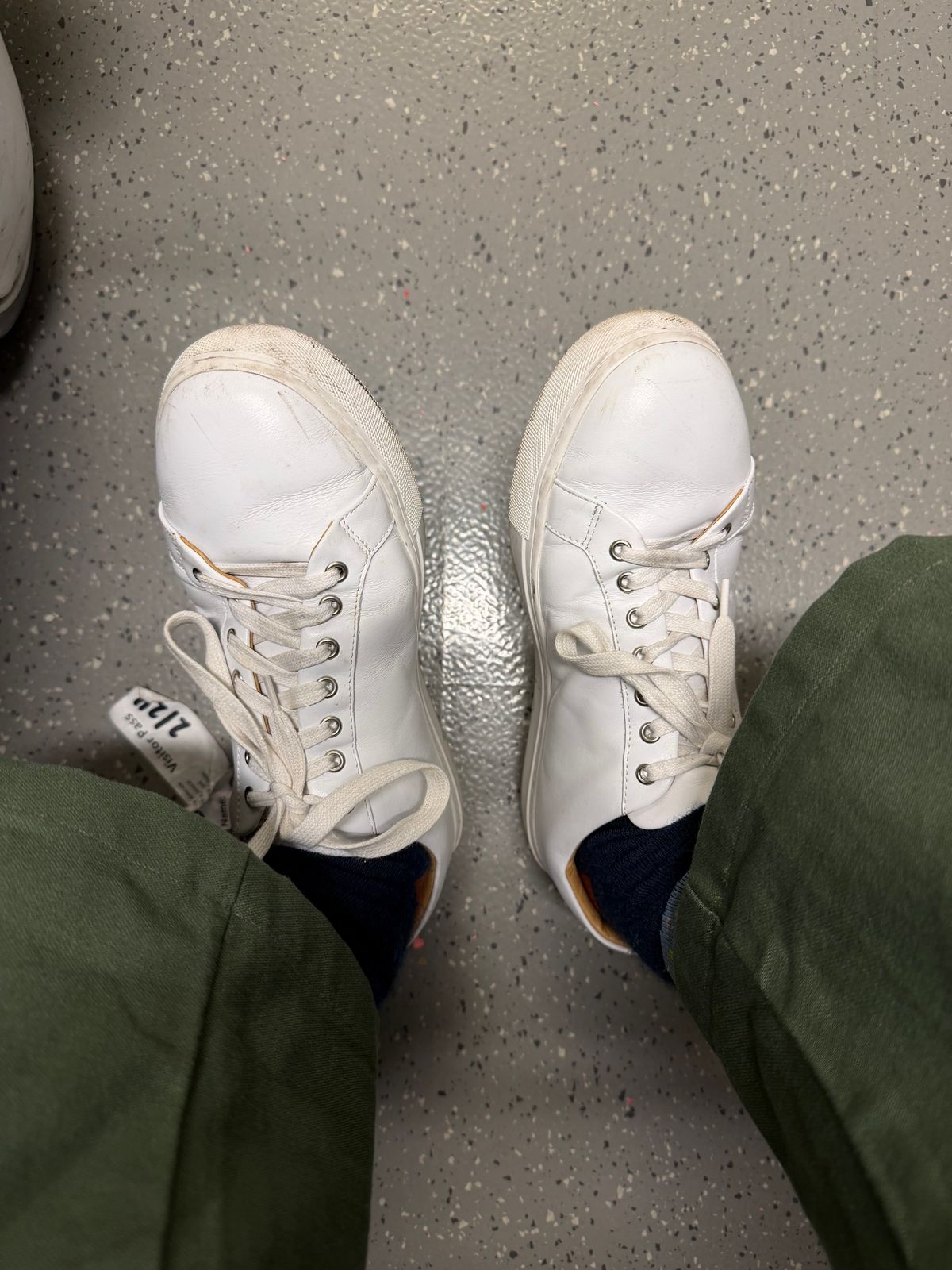 Photo by noneck on April 24, 2026 of the Thursday Premier Low Top in White Italian Nappa.