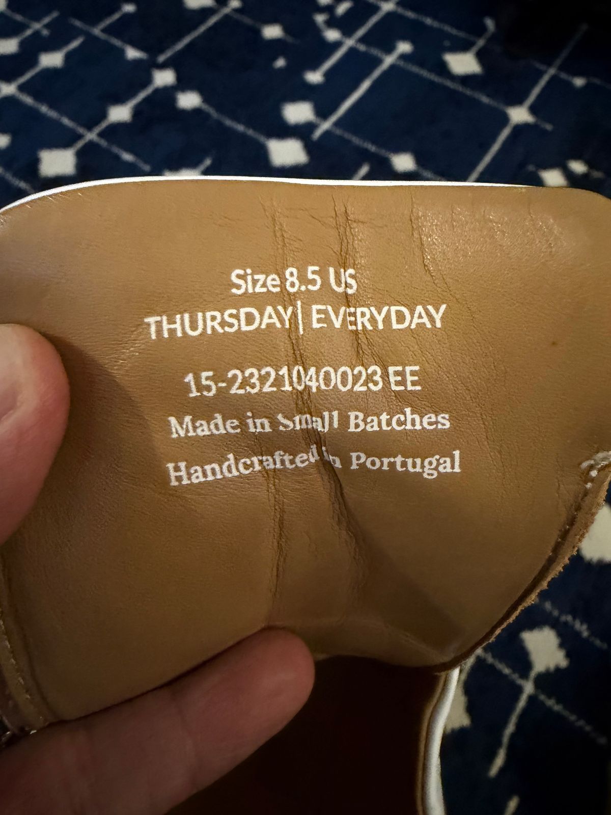 Photo by noneck on April 23, 2026 of the Thursday Premier Low Top in White Italian Nappa.