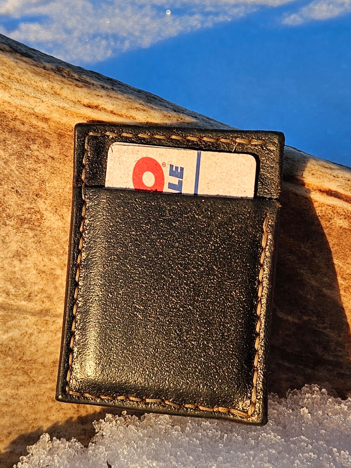 Photo by Theakkid on December 5, 2025 of the Pale's Custom Leatherworks Slim Wallet in Horween Brown Waxed Flesh.