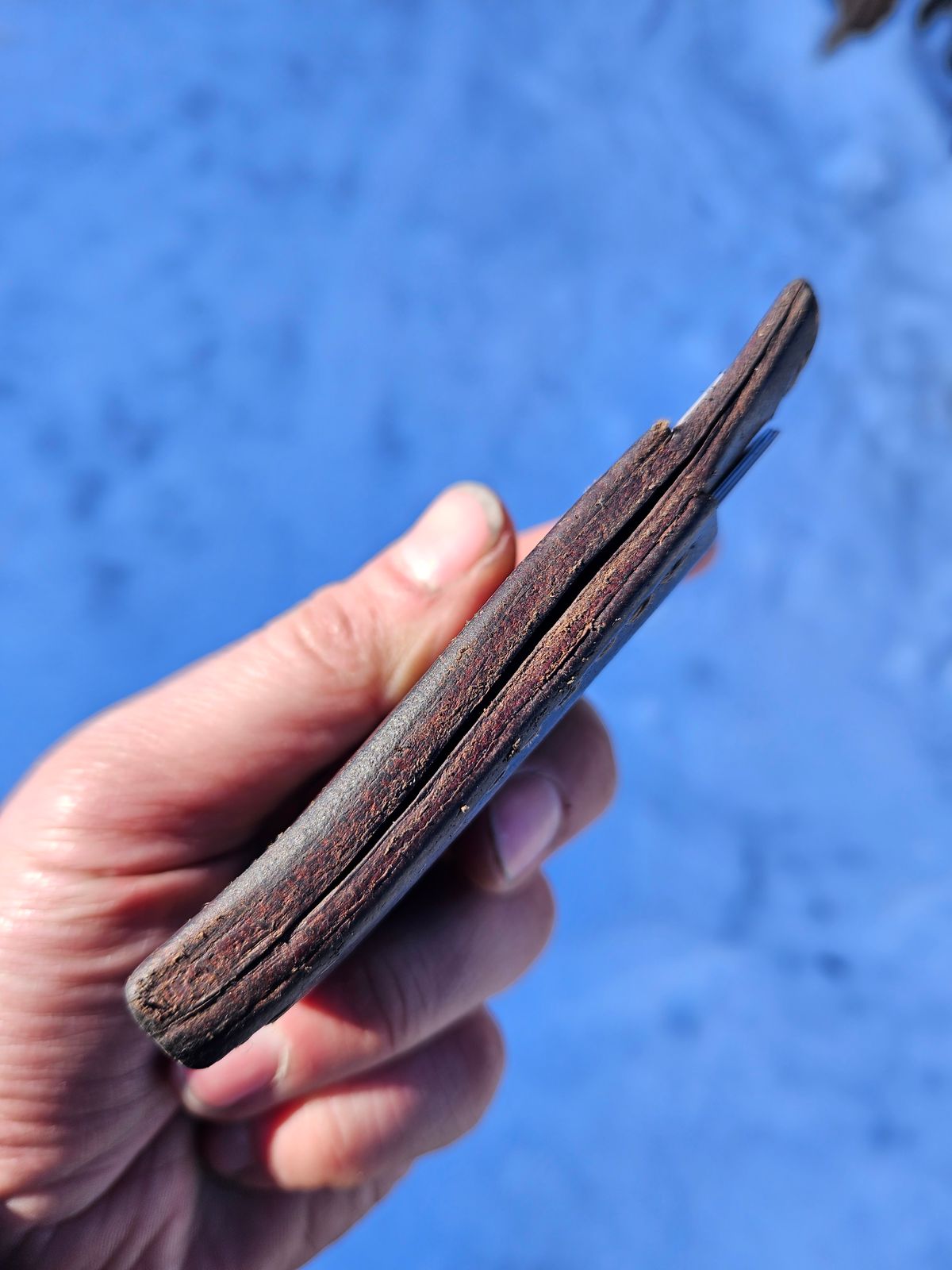 Photo by Theakkid on March 2, 2026 of the Pale's Custom Leatherworks Slim Wallet in Horween Brown Waxed Flesh.