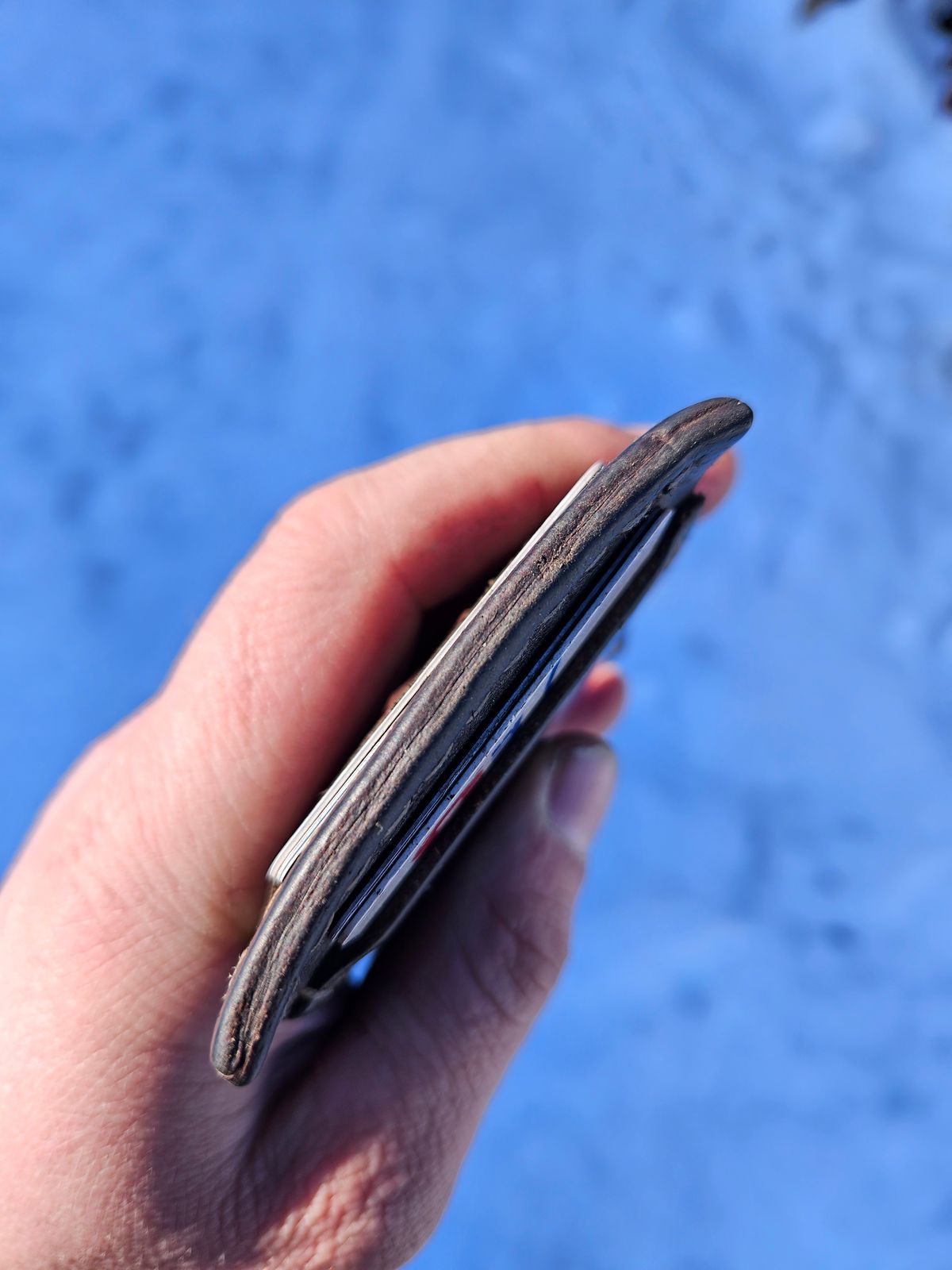 Photo by Theakkid on March 2, 2026 of the Pale's Custom Leatherworks Slim Wallet in Horween Brown Waxed Flesh.