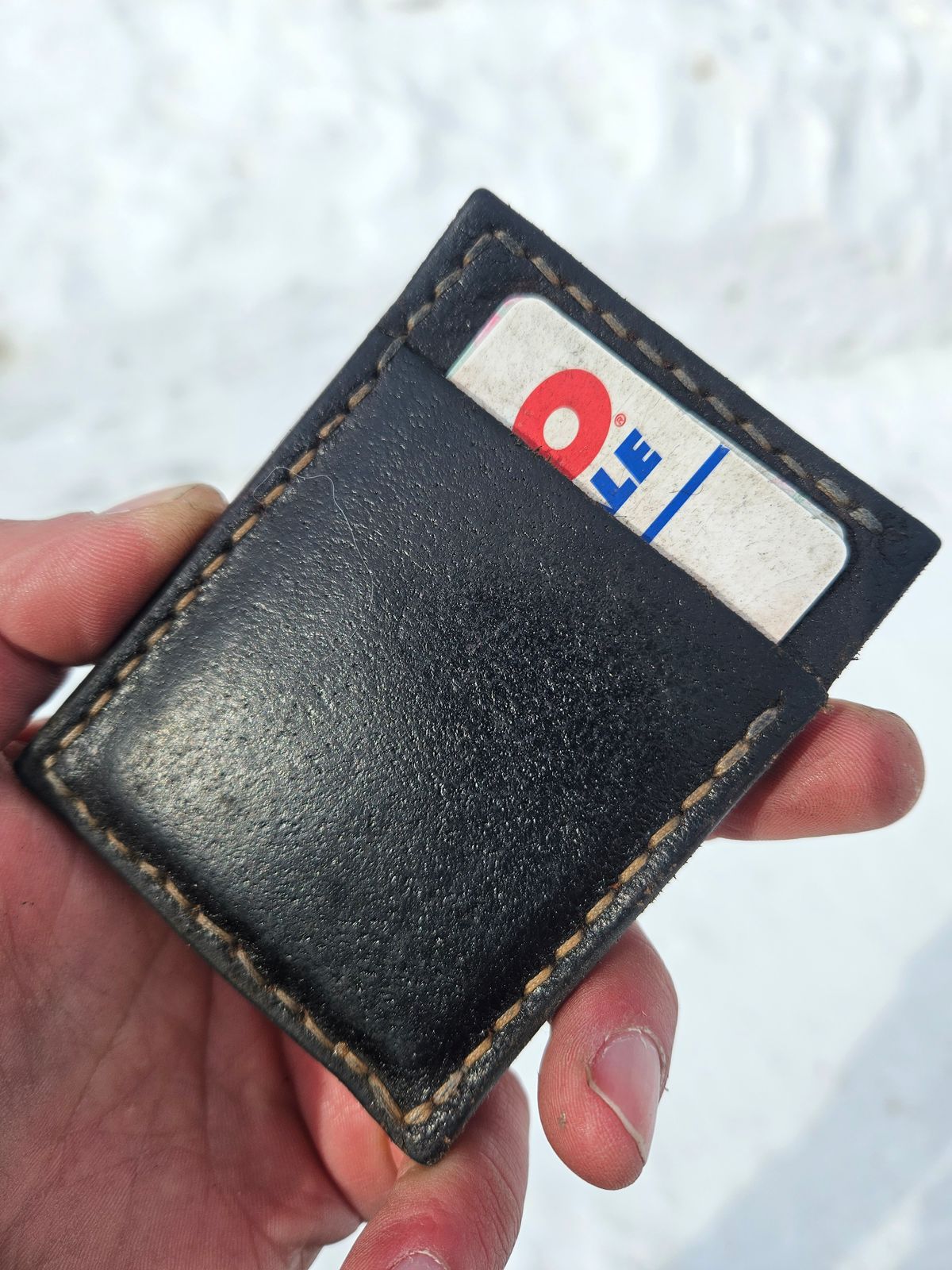 Photo by Theakkid on April 5, 2026 of the Pale's Custom Leatherworks Slim Wallet in Horween Brown Waxed Flesh.
