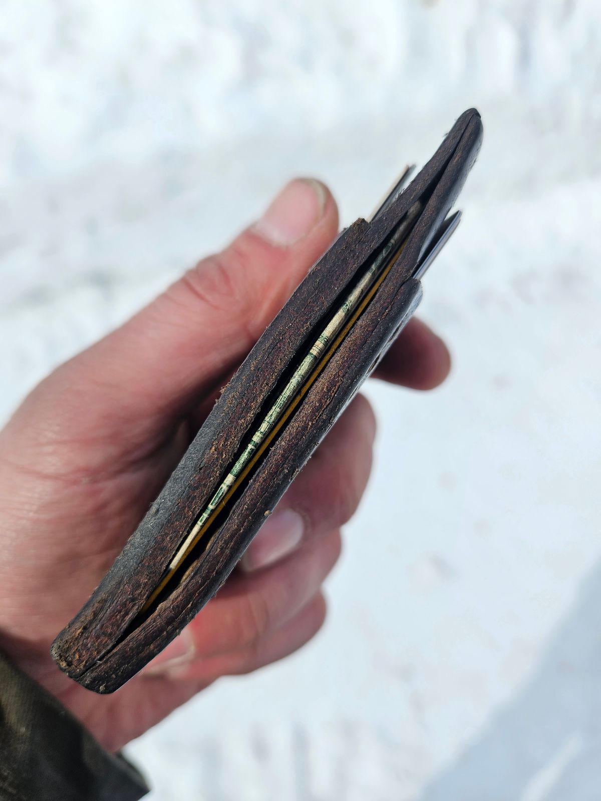 Photo by Theakkid on April 5, 2026 of the Pale's Custom Leatherworks Slim Wallet in Horween Brown Waxed Flesh.