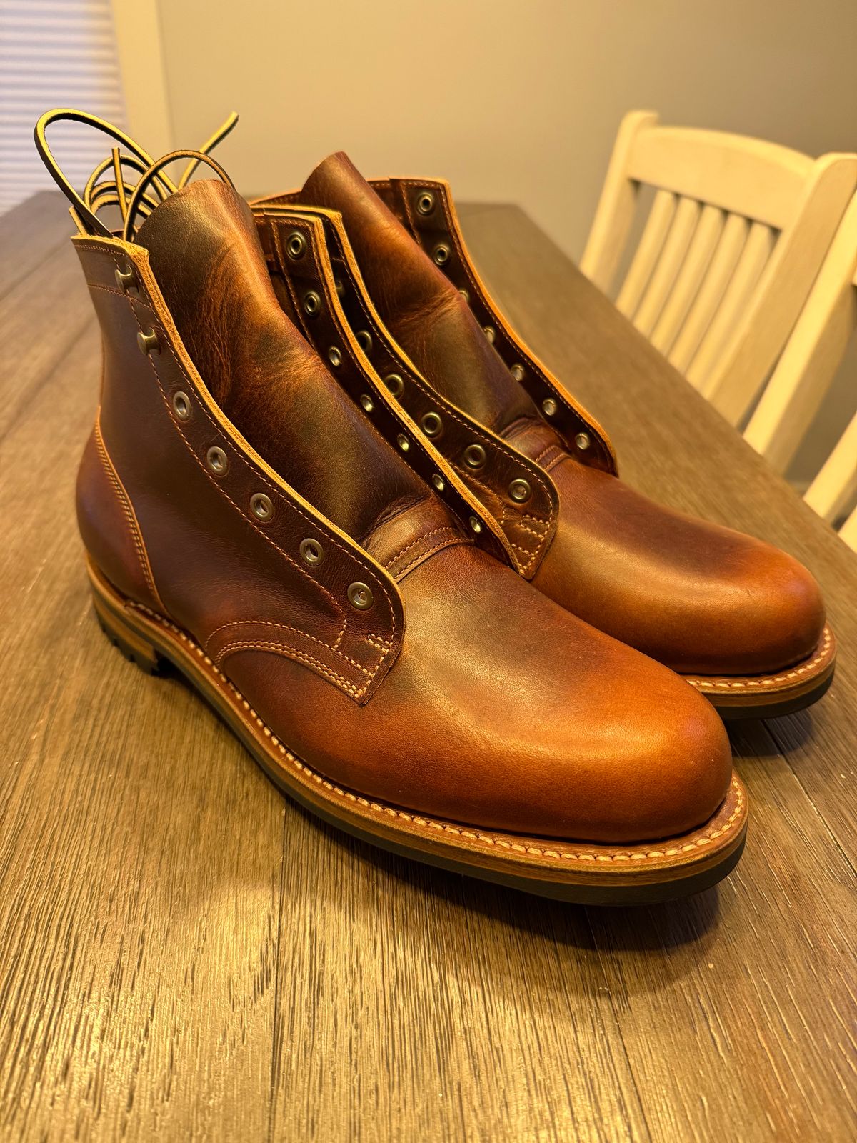 Photo by jp0319 on December 3, 2024 of the Truman Service Boot in Horween Autumn Cypress.