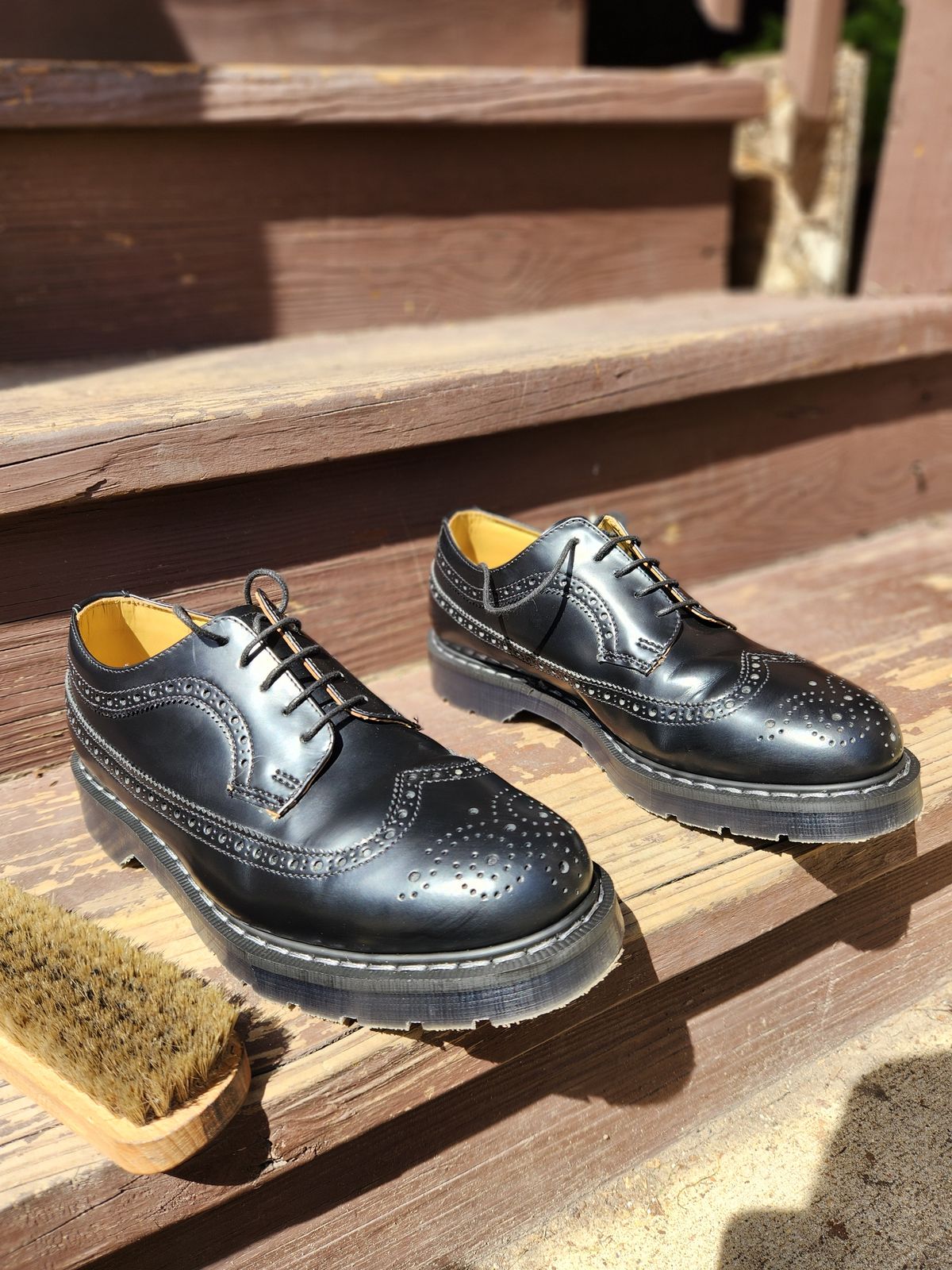 Photo by rollschoice on May 26, 2025 of the NPS Shoes Brogue Shoe in Black Hi-Shine.