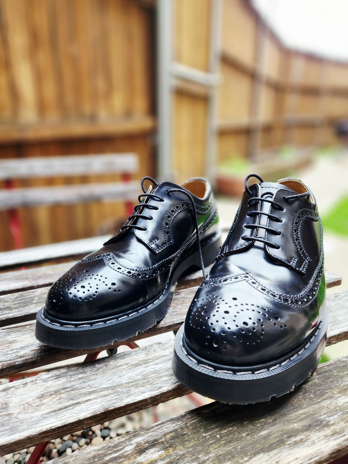 Photo by rollschoice on May 28, 2025 of the NPS Shoes Brogue Shoe in Black Hi-Shine.