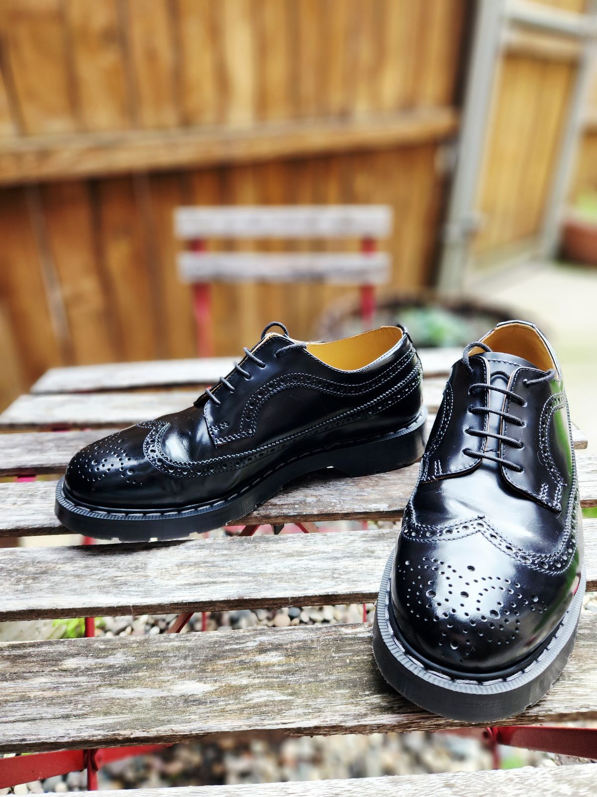 Photo by rollschoice on May 28, 2025 of the NPS Shoes Brogue Shoe in Black Hi-Shine.