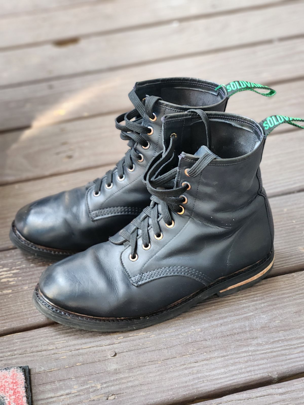 Photo by rollschoice on May 26, 2025 of the NPS Shoes Solavair 8 Eye Derby Boot in Navy Gaucho.