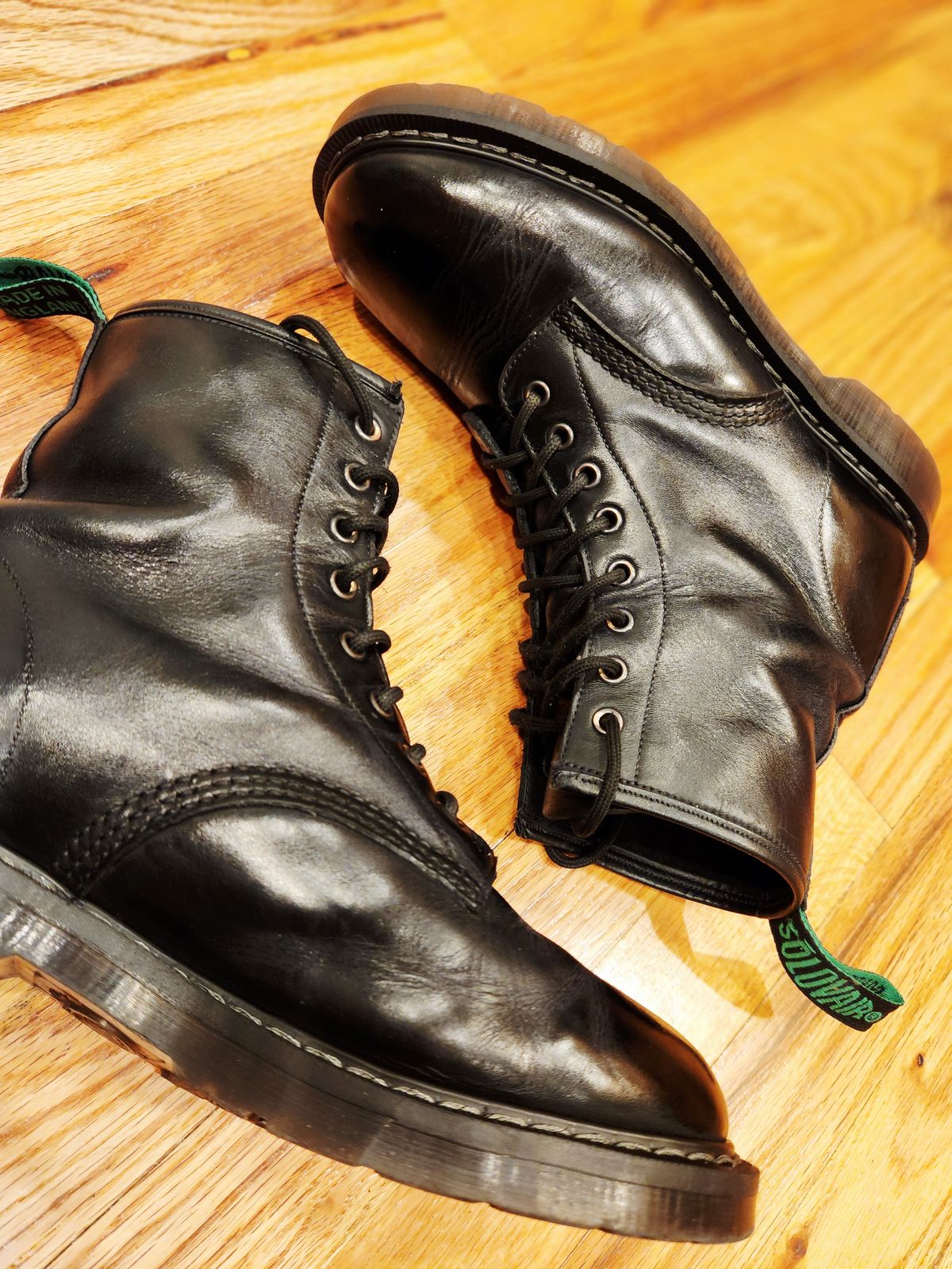 Photo by rollschoice on June 16, 2025 of the NPS Shoes Derby Boot in Solavair Black Greasy.