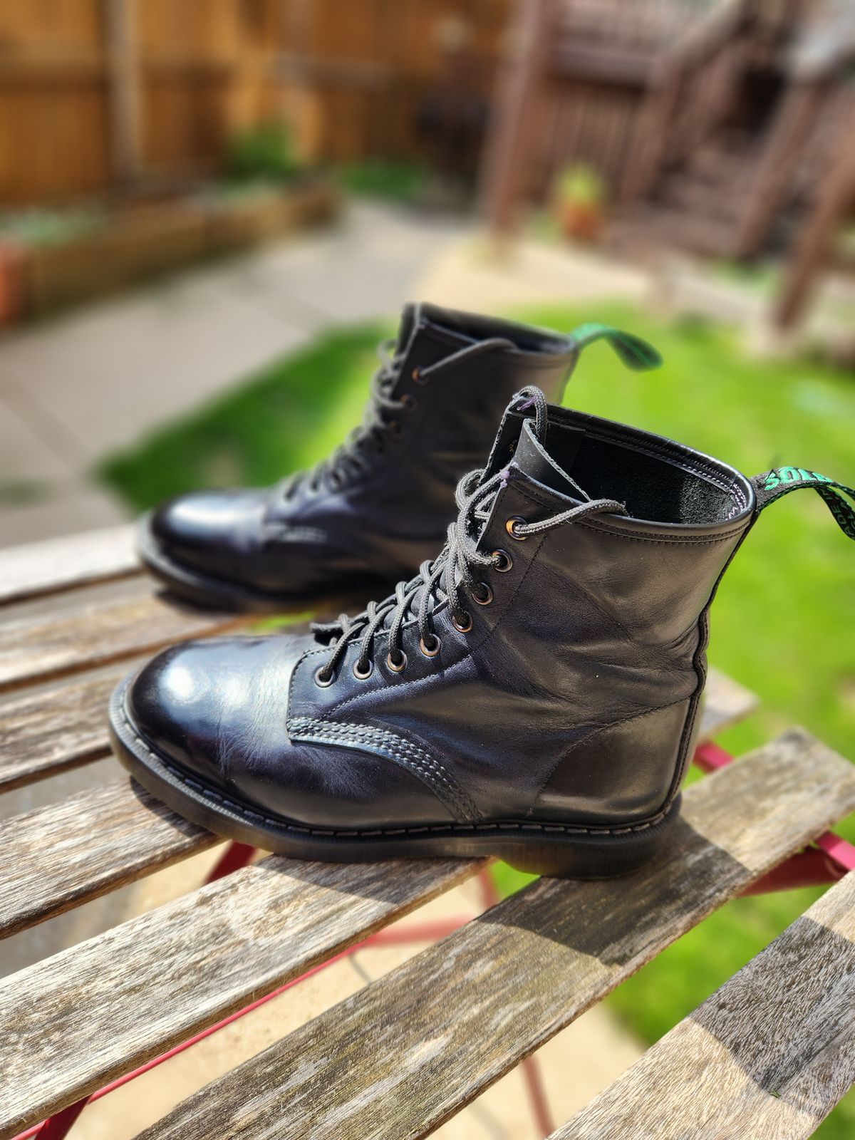 Photo by rollschoice on June 16, 2025 of the NPS Shoes Derby Boot in Solavair Black Greasy.
