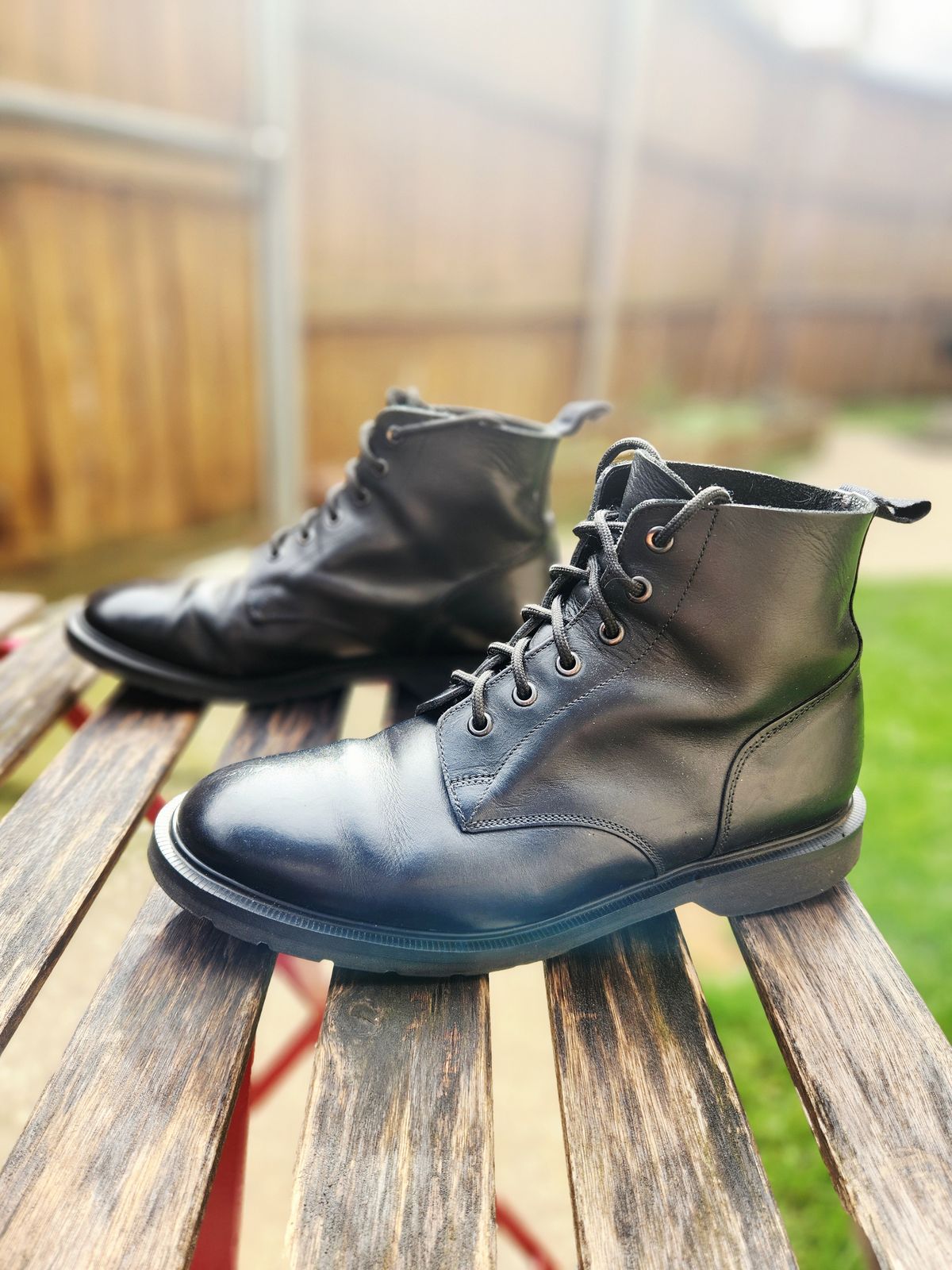 Photo by rollschoice on July 6, 2025 of the NPS Shoes 6 Eye Derby Boot in NPS Shoes / Black Waxey.