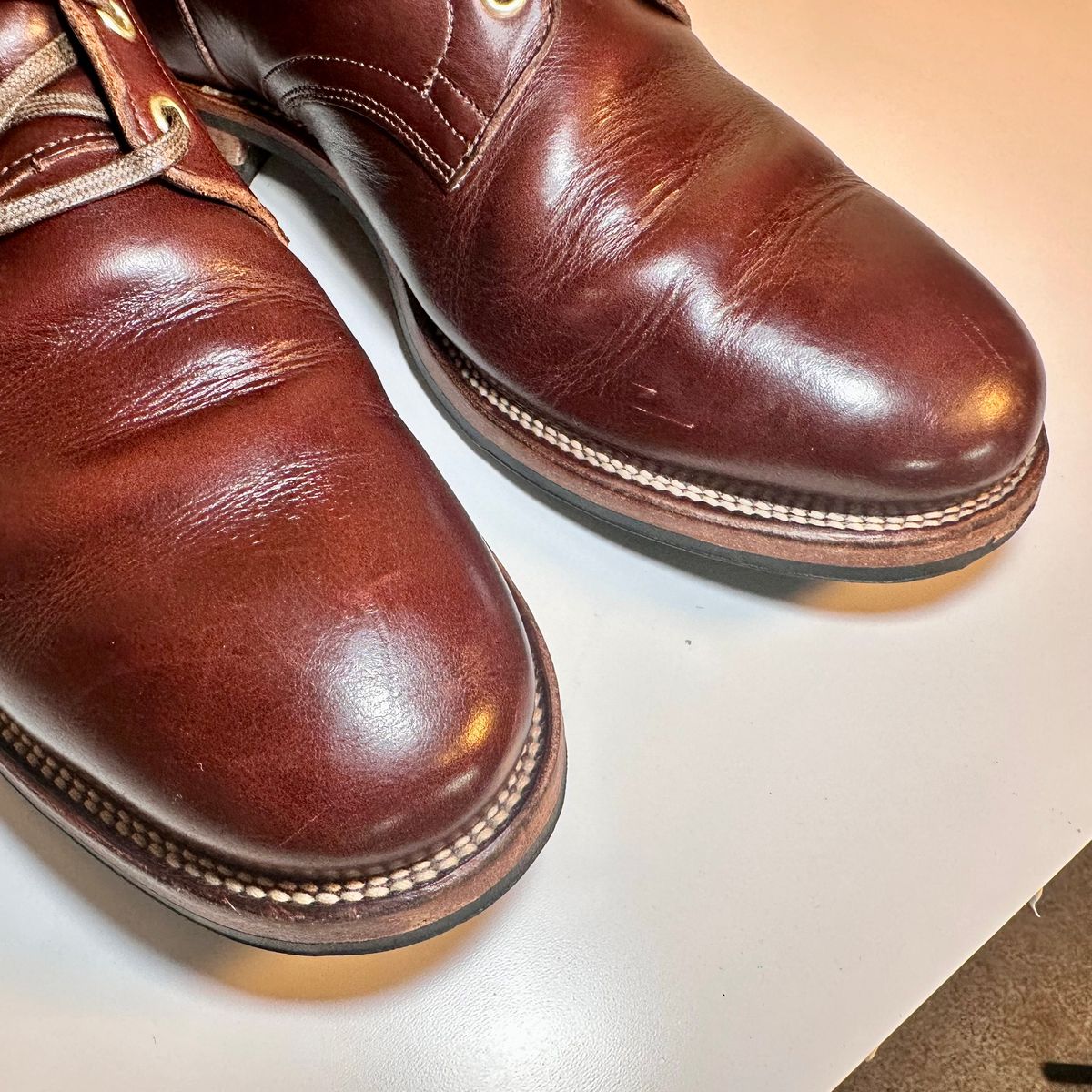 Photo by YouShoe on November 13, 2025 of the Viberg Service Boot in Horween Brown Chromexcel.