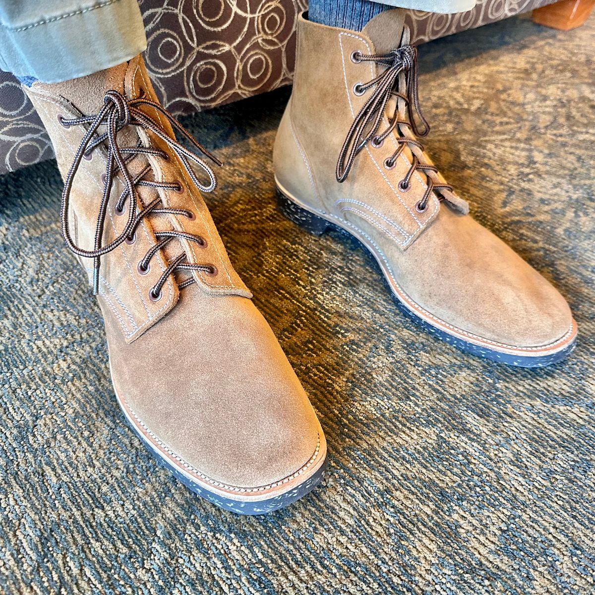 Photo by YouShoe on October 20, 2025 of the Luosjiet Boondockers in German Tanned Roughout.
