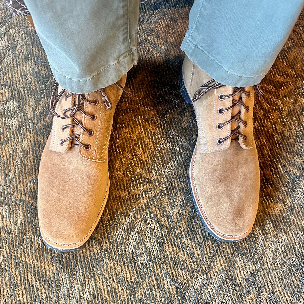 Photo by YouShoe on October 20, 2025 of the Luosjiet Boondockers in German Tanned Roughout.