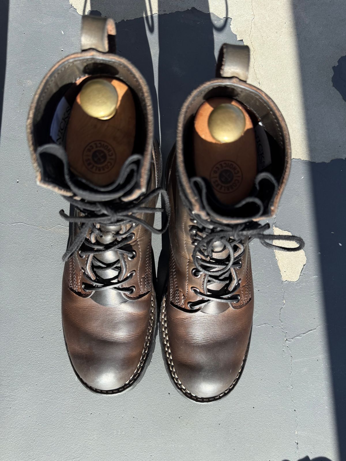 Photo by RubenHernandez on December 5, 2025 of the Nicks Custom Model in Wickett & Craig Slate Double Stuffed.