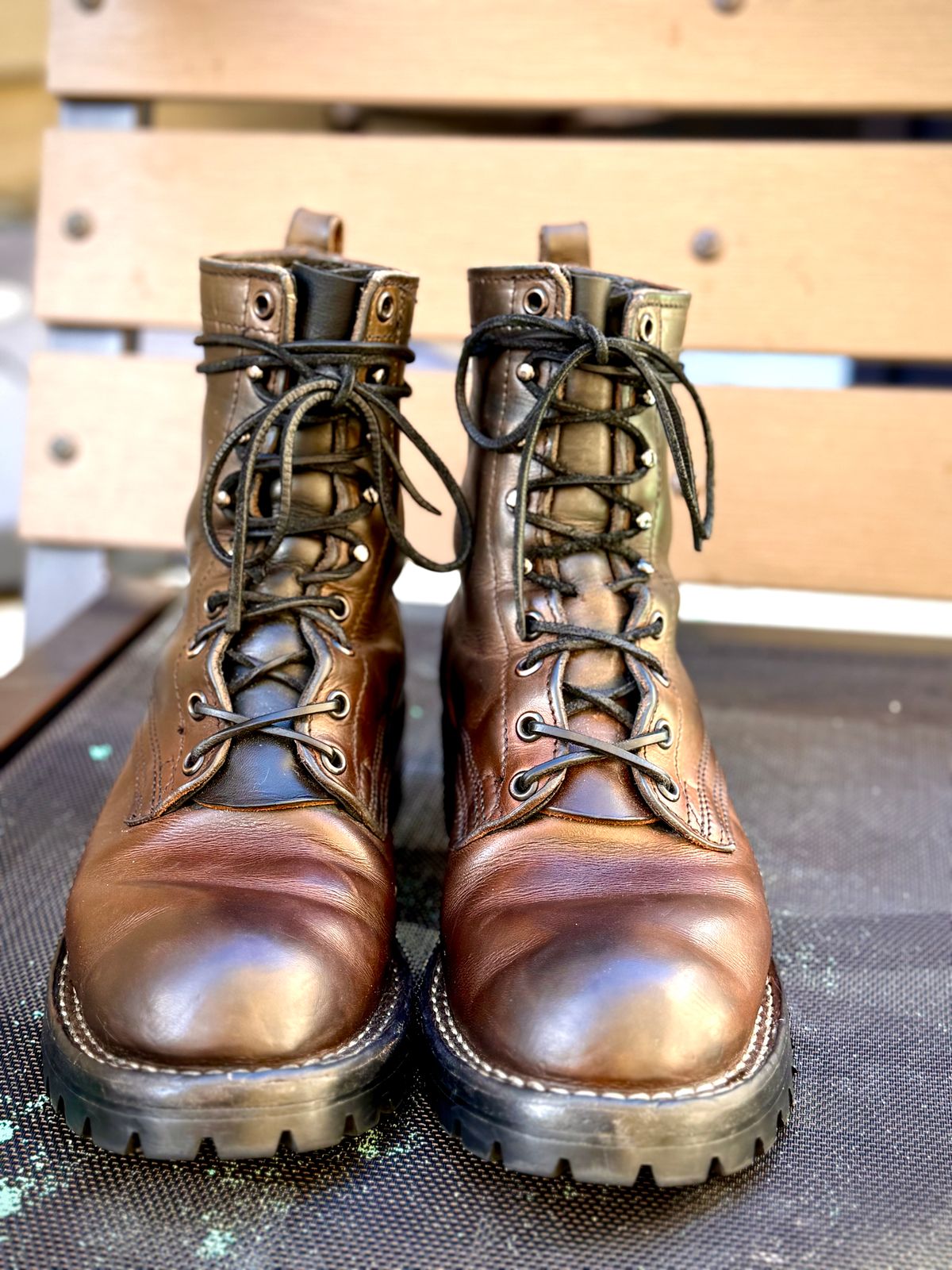 Photo by RubenHernandez on March 5, 2026 of the Nicks Custom Model in Wickett & Craig Slate Double Stuffed.