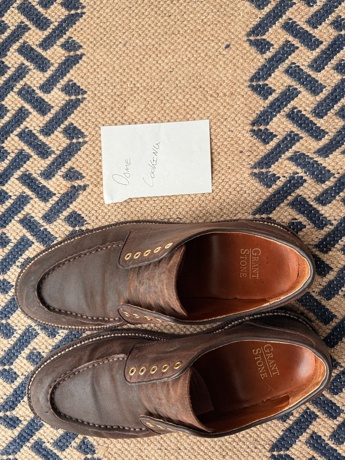 Photo by ShaneFades on November 5, 2025 of the Grant Stone Moc Toe Derby in C.F. Stead Tobacco Waxy Commander Suede.