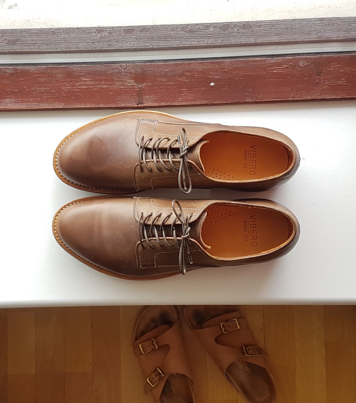 Photo by tumi on May 4, 2018 of the Viberg Derby Shoe in Guidi Color C Calf.