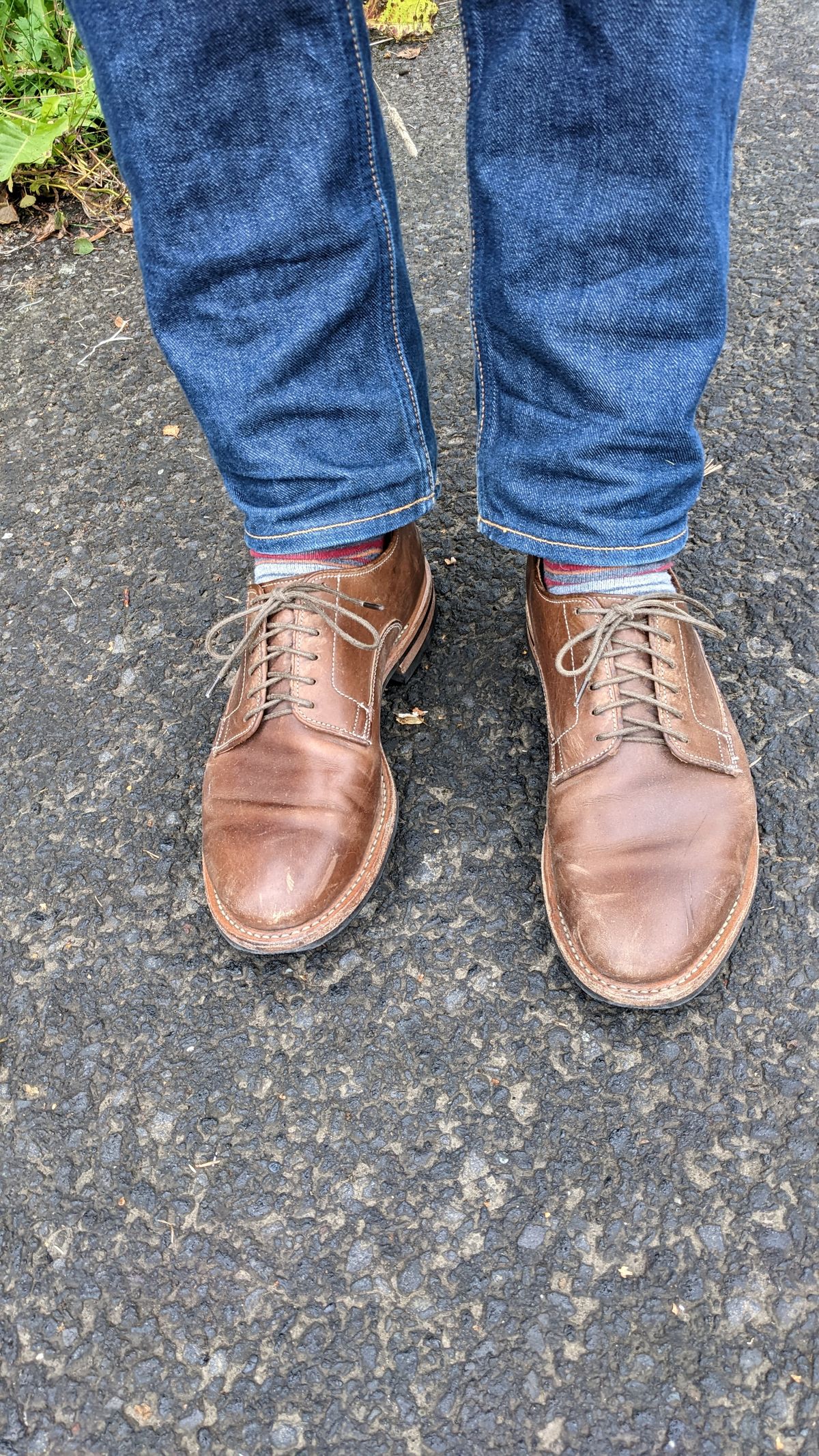 Photo by tumi on September 12, 2022 of the Viberg Derby Shoe in Guidi Color C Calf.