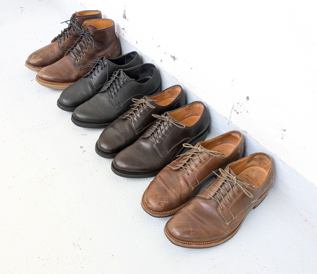 Photo by tumi on September 7, 2025 of the Viberg Derby Shoe in Guidi Color C Calf.