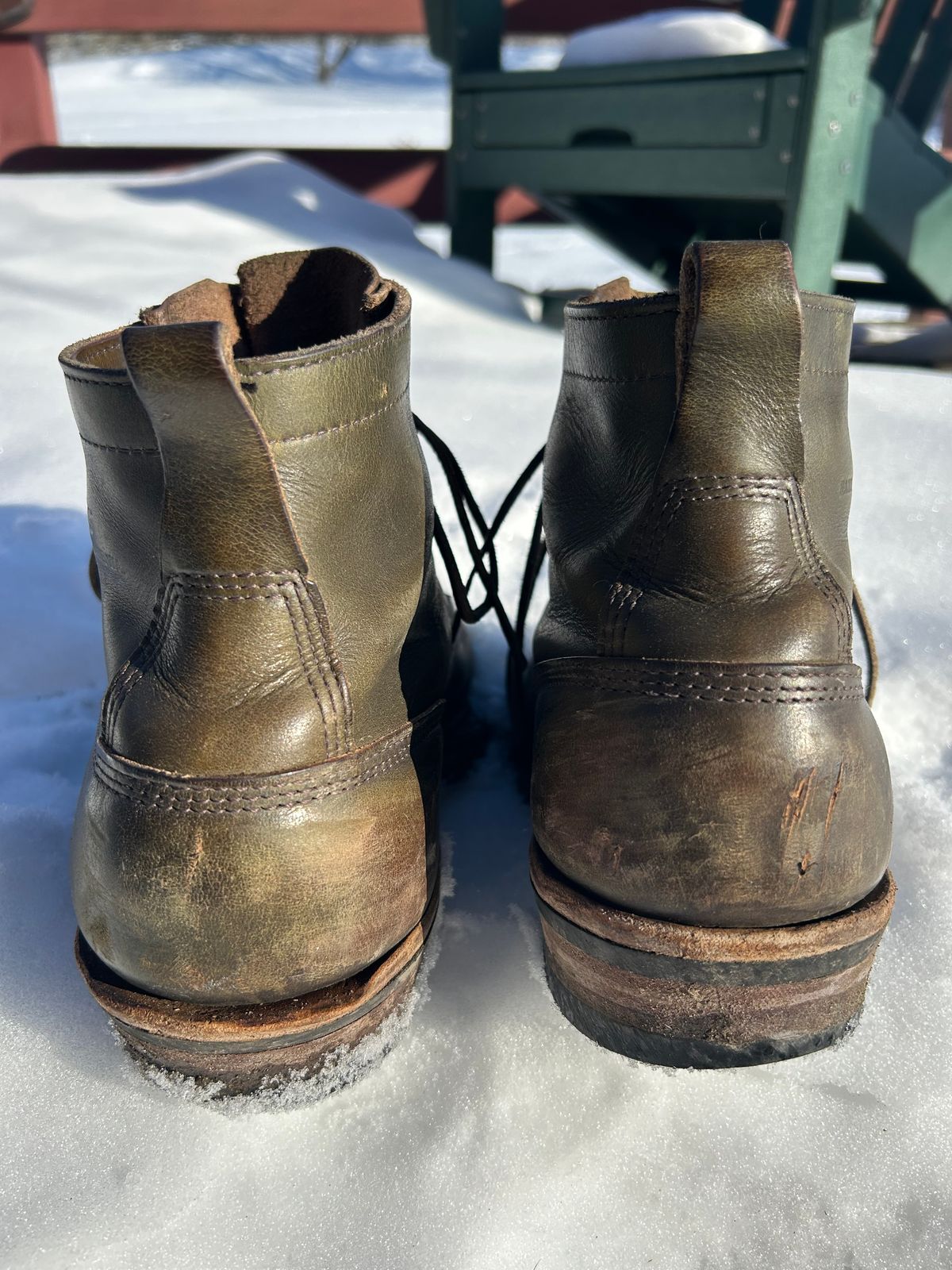 Photo by sundriver on February 5, 2026 of the White's 350 Cutter in Horween Greener Pastures Dublin.