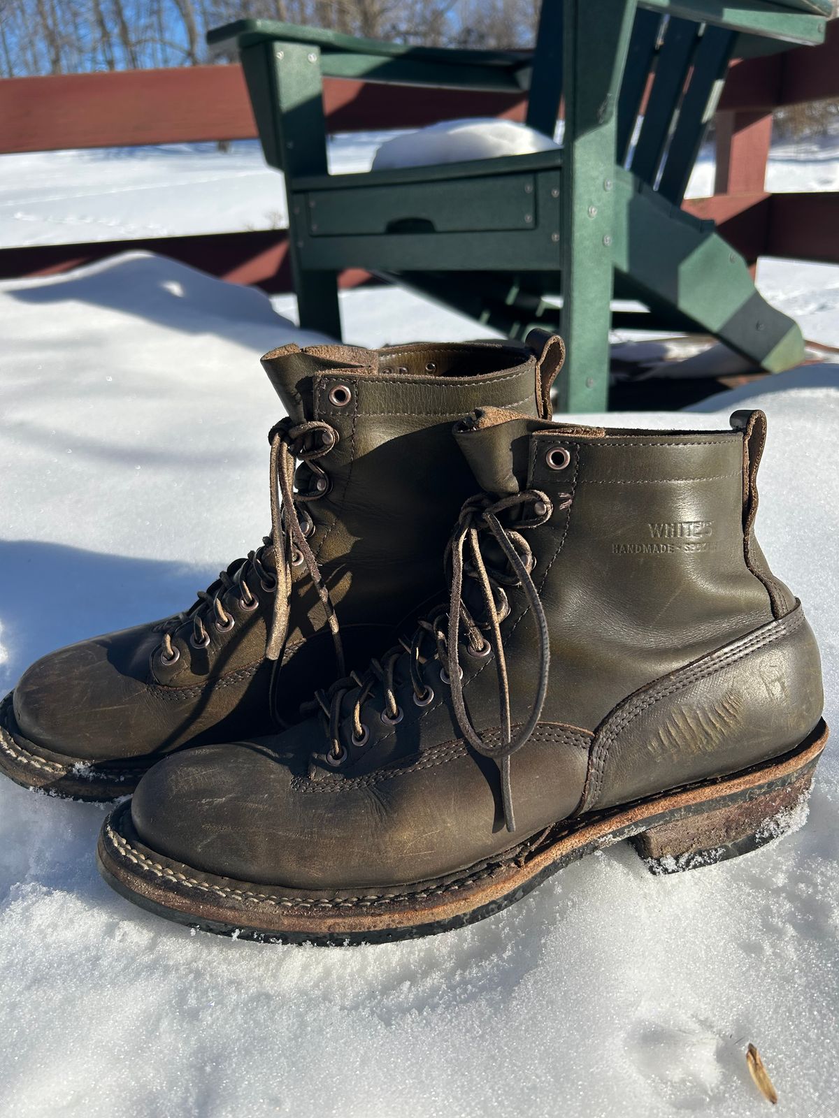 Photo by sundriver on February 5, 2026 of the White's 350 Cutter in Horween Greener Pastures Dublin.