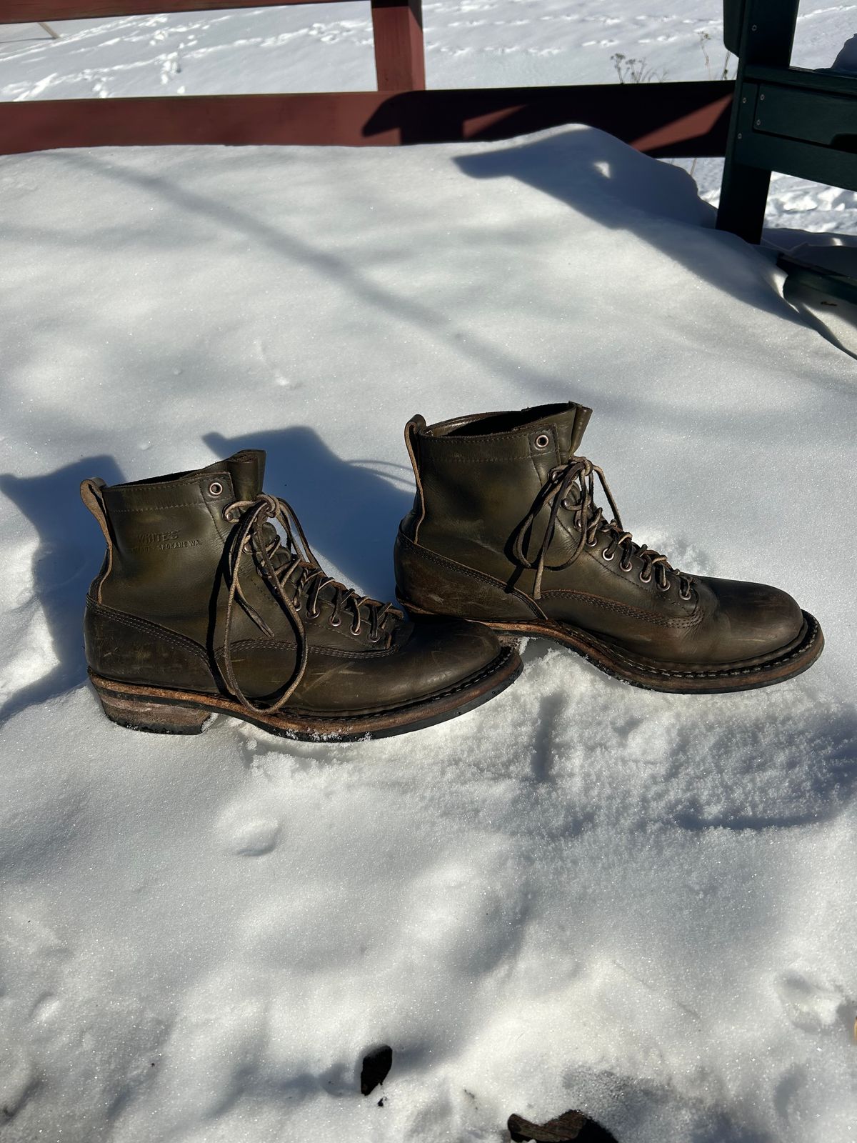 Photo by sundriver on February 5, 2026 of the White's 350 Cutter in Horween Greener Pastures Dublin.