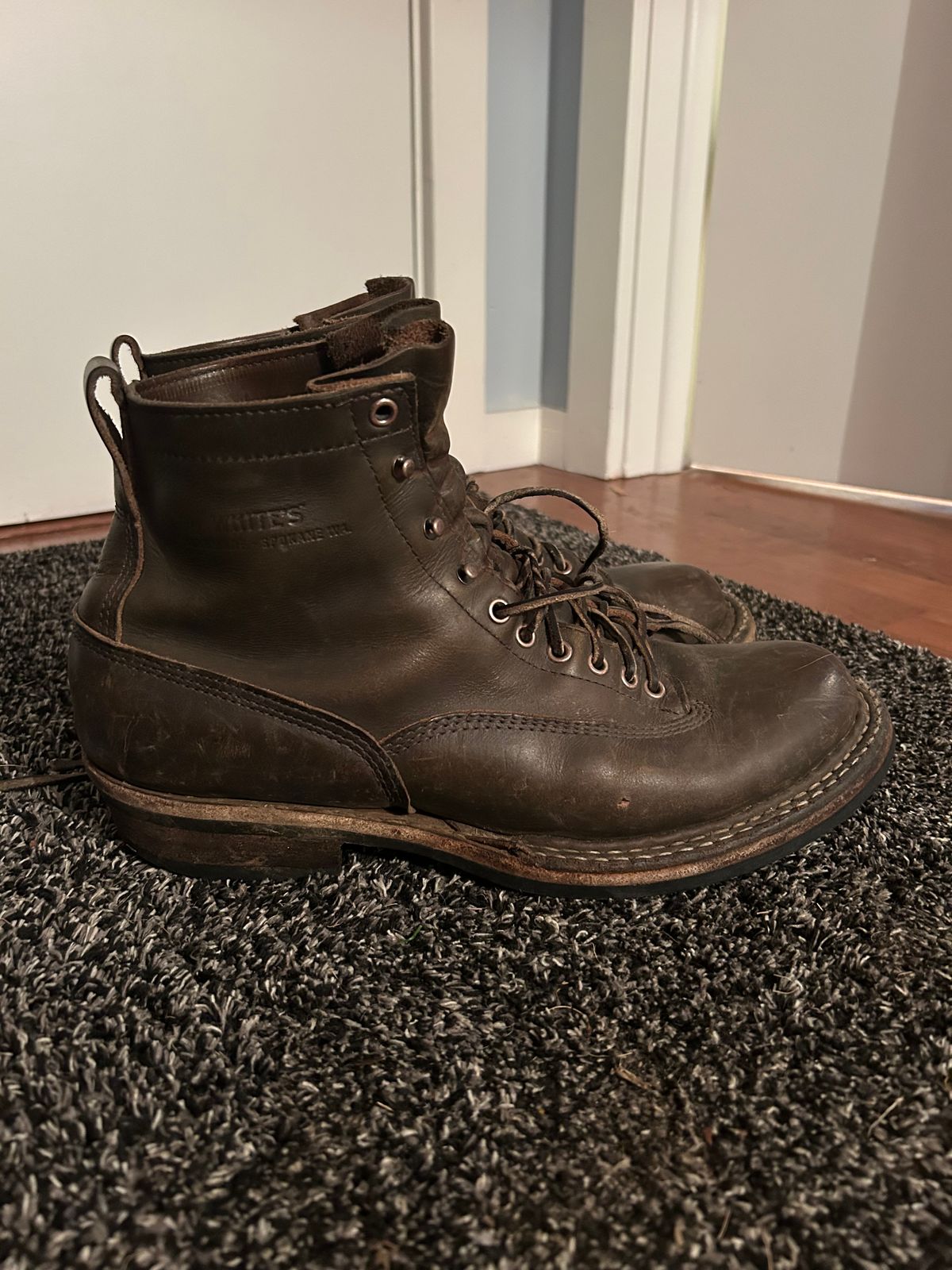 Photo by sundriver on March 6, 2026 of the White's 350 Cutter in Horween Greener Pastures Dublin.