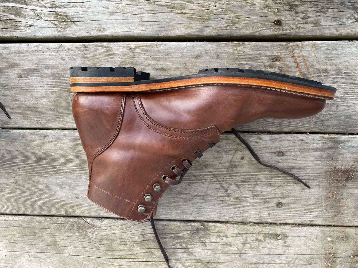 Photo by cereus0843 on September 30, 2025 of the Parkhurst The Allen in Tempesti Chestnut Veg Tan.