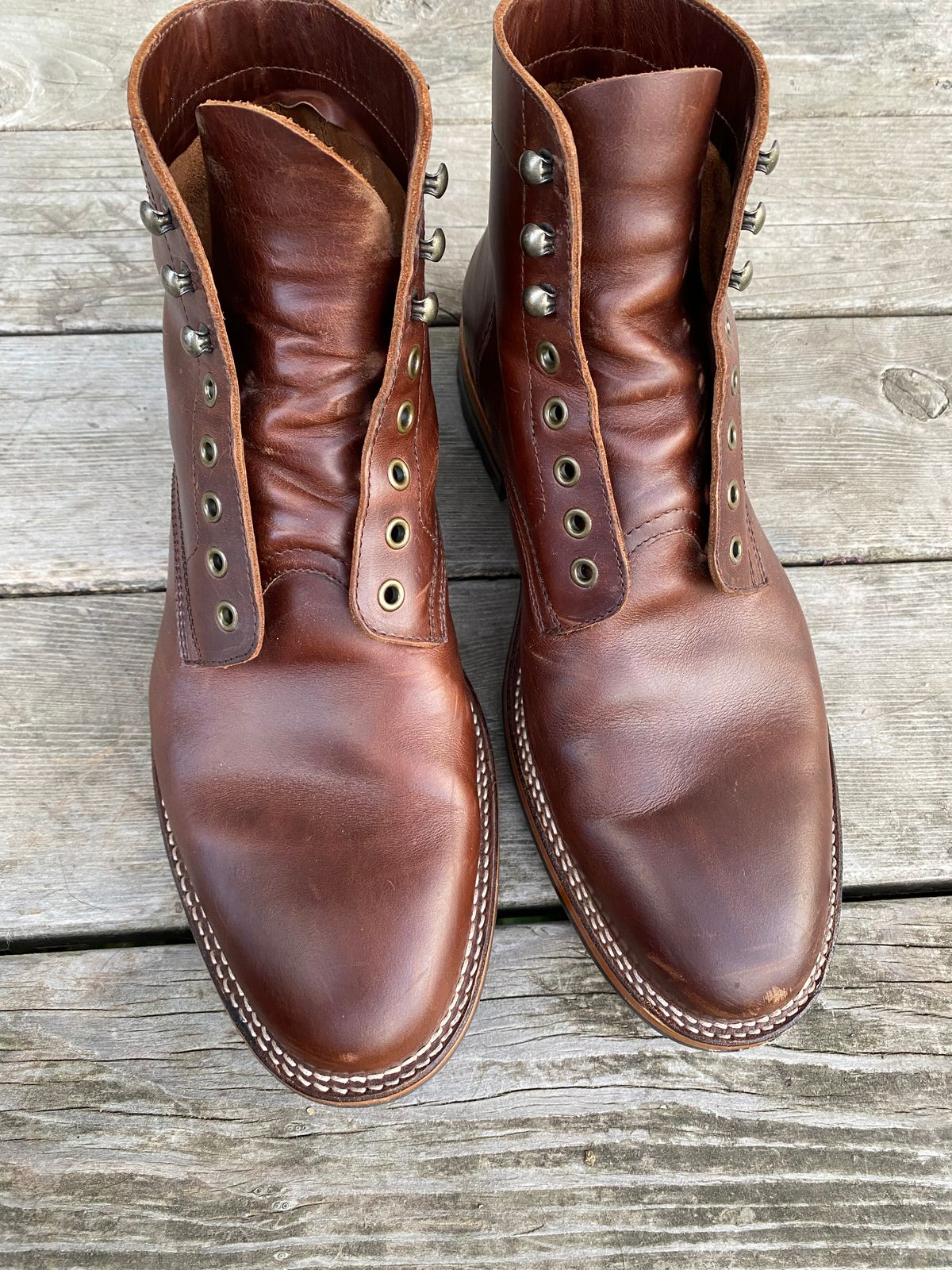 Photo by cereus0843 on September 30, 2025 of the Parkhurst The Allen in Tempesti Chestnut Veg Tan.