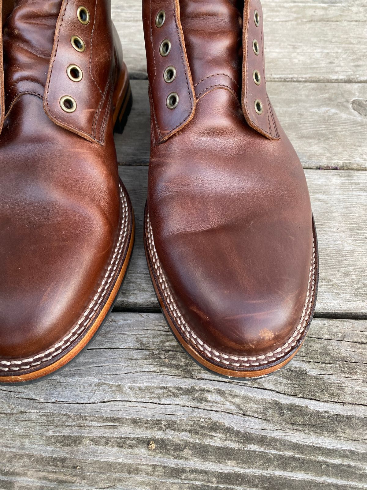 Photo by cereus0843 on September 30, 2025 of the Parkhurst The Allen in Tempesti Chestnut Veg Tan.