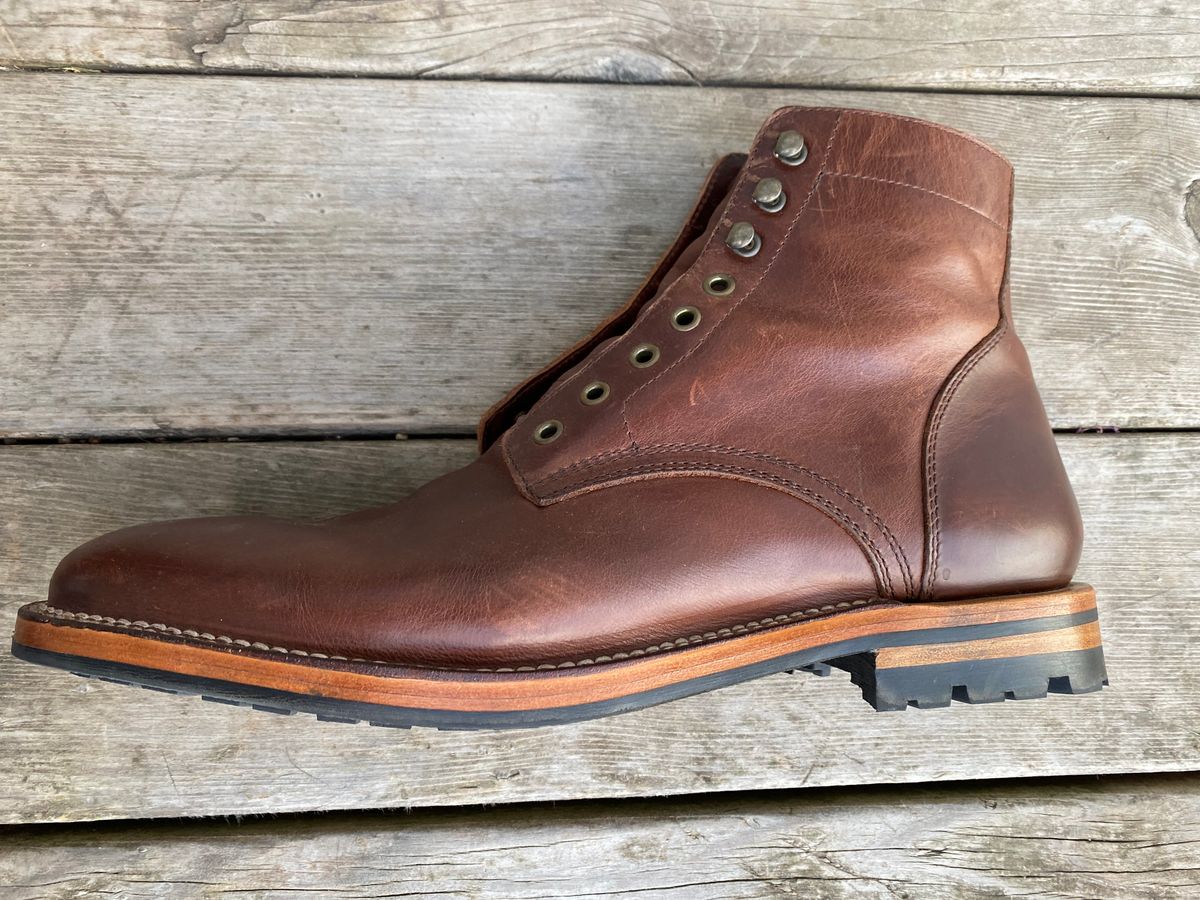 Photo by cereus0843 on September 30, 2025 of the Parkhurst The Allen in Tempesti Chestnut Veg Tan.