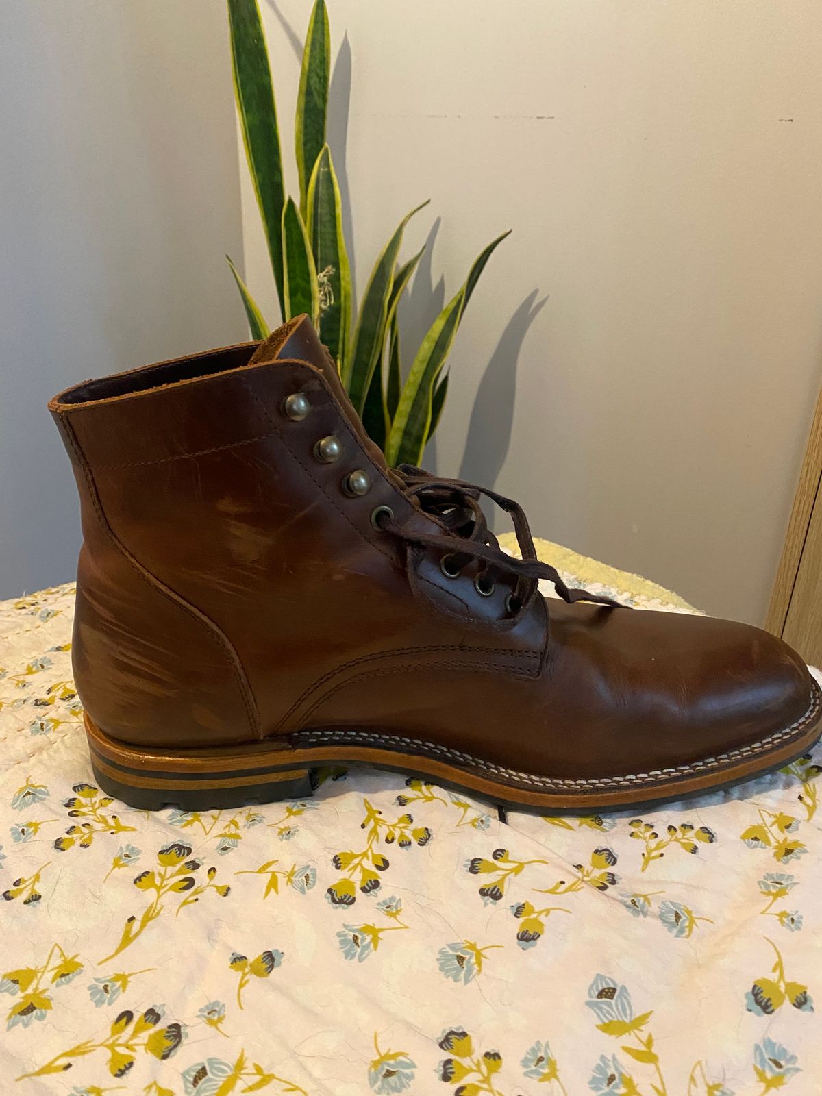 Photo by cereus0843 on November 6, 2025 of the Parkhurst The Allen in Tempesti Chestnut Veg Tan.