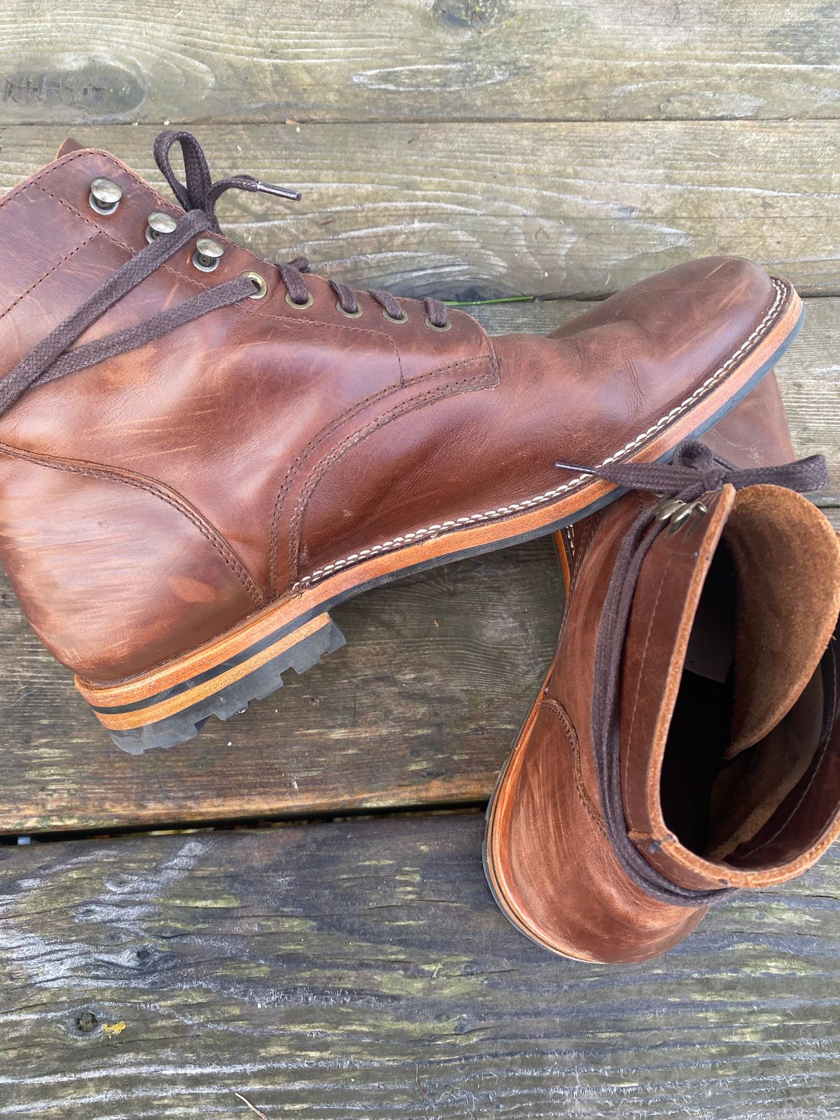 Photo by cereus0843 on January 5, 2026 of the Parkhurst The Allen in Tempesti Chestnut Veg Tan.