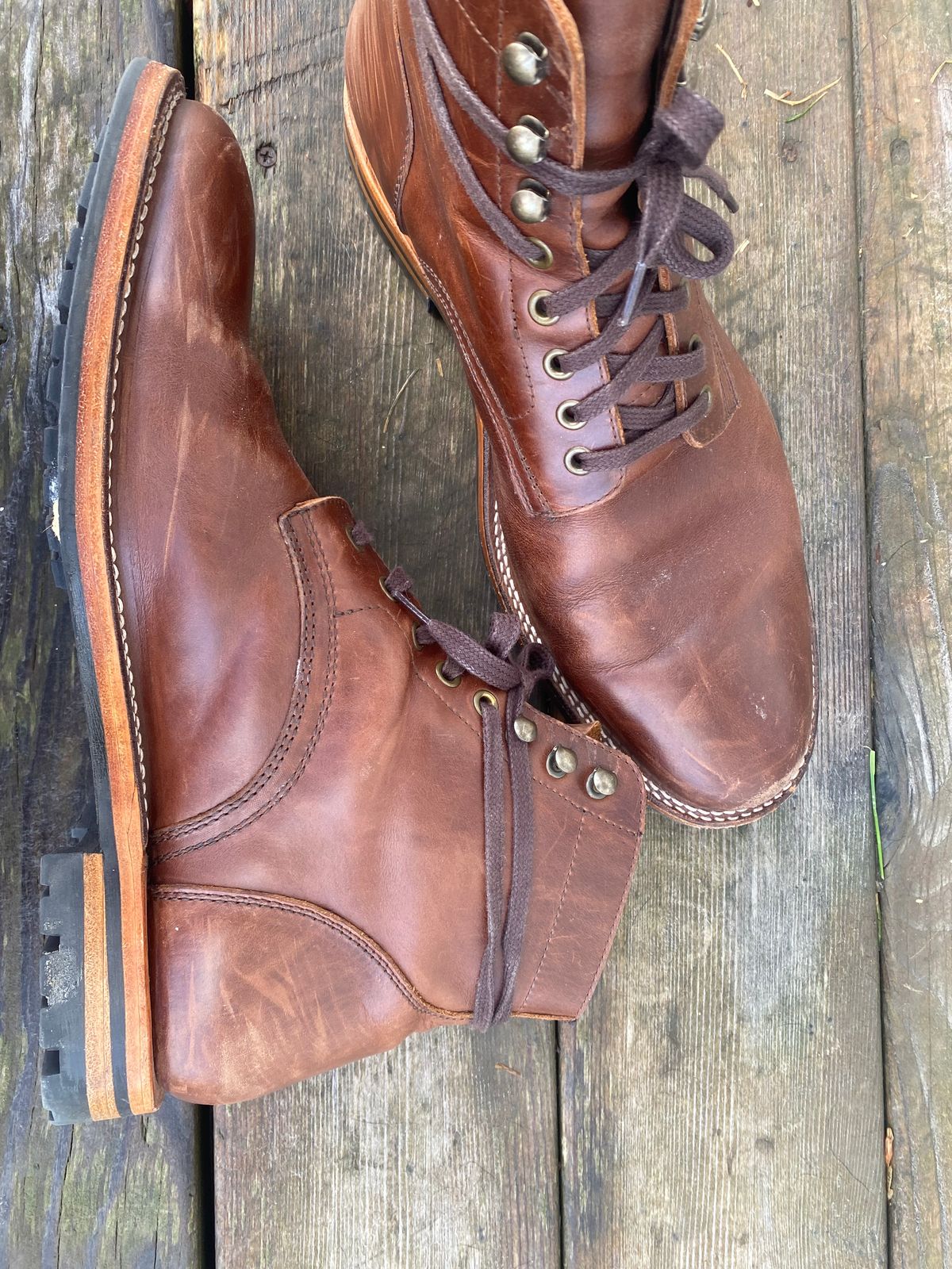 Photo by cereus0843 on January 5, 2026 of the Parkhurst The Allen in Tempesti Chestnut Veg Tan.