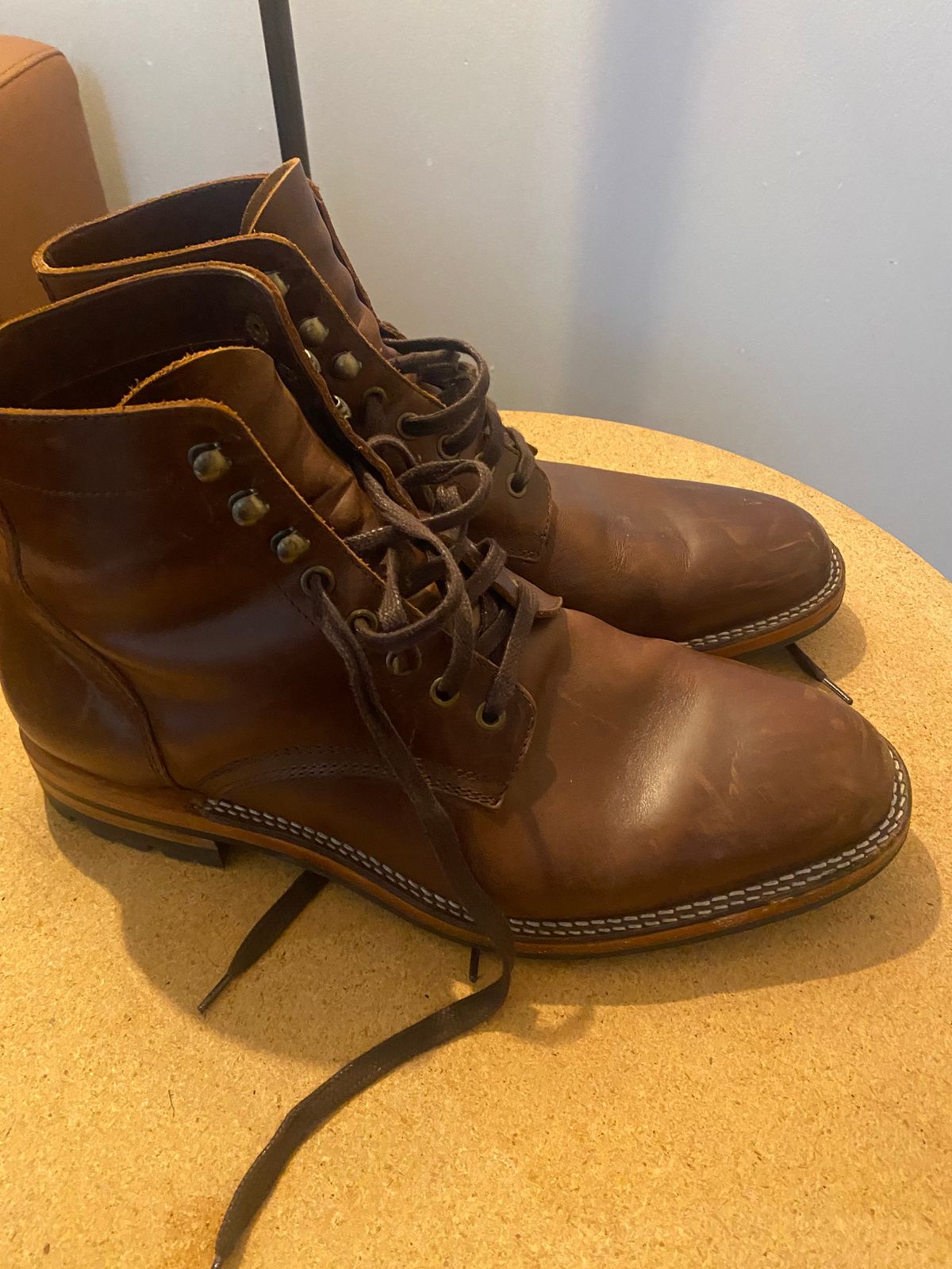 Photo by cereus0843 on March 6, 2026 of the Parkhurst The Allen in Tempesti Chestnut Veg Tan.