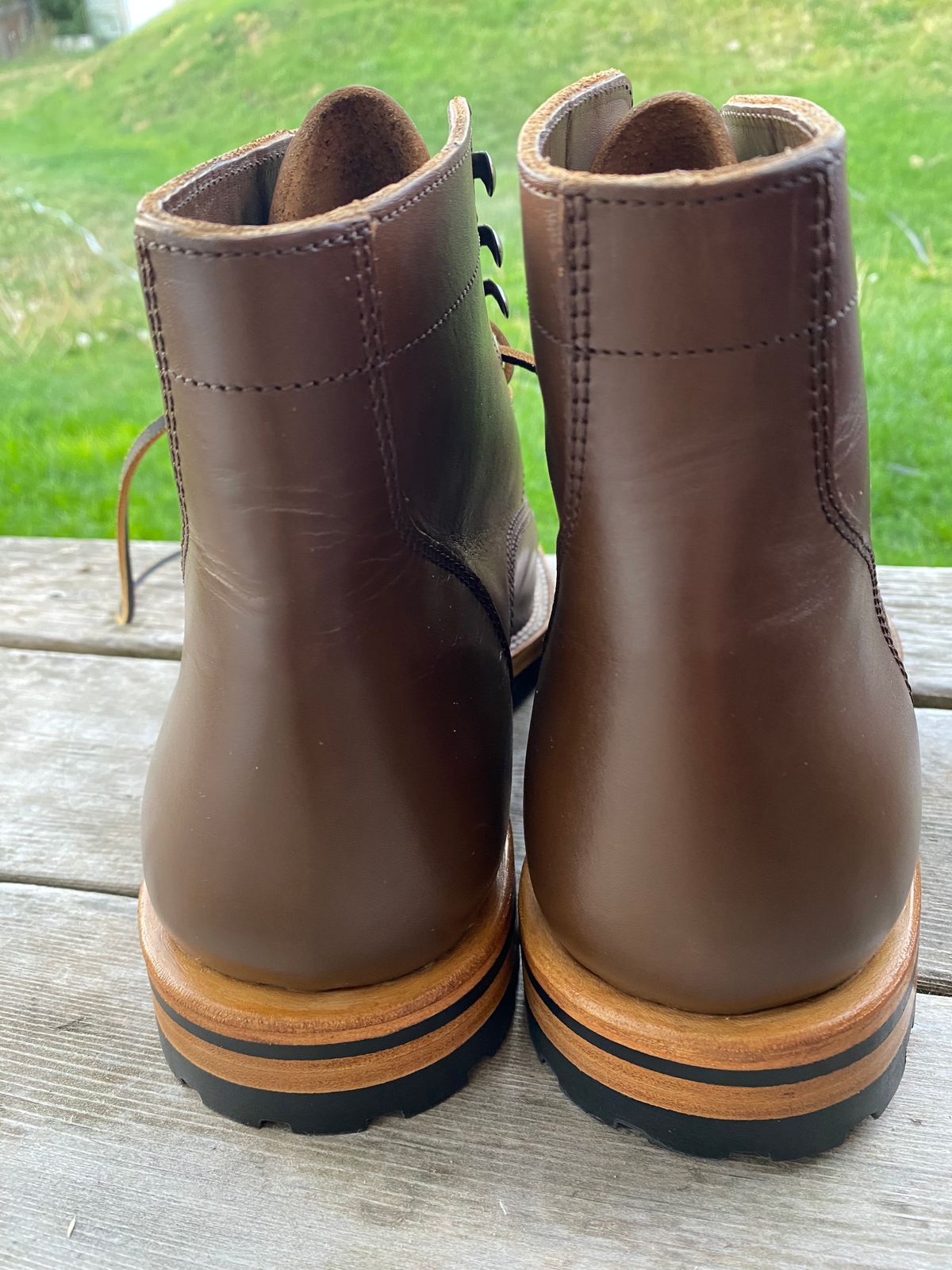 Photo by cereus0843 on September 30, 2025 of the Parkhurst The Allen in Italpel Caramel Teacore Veg Tan.